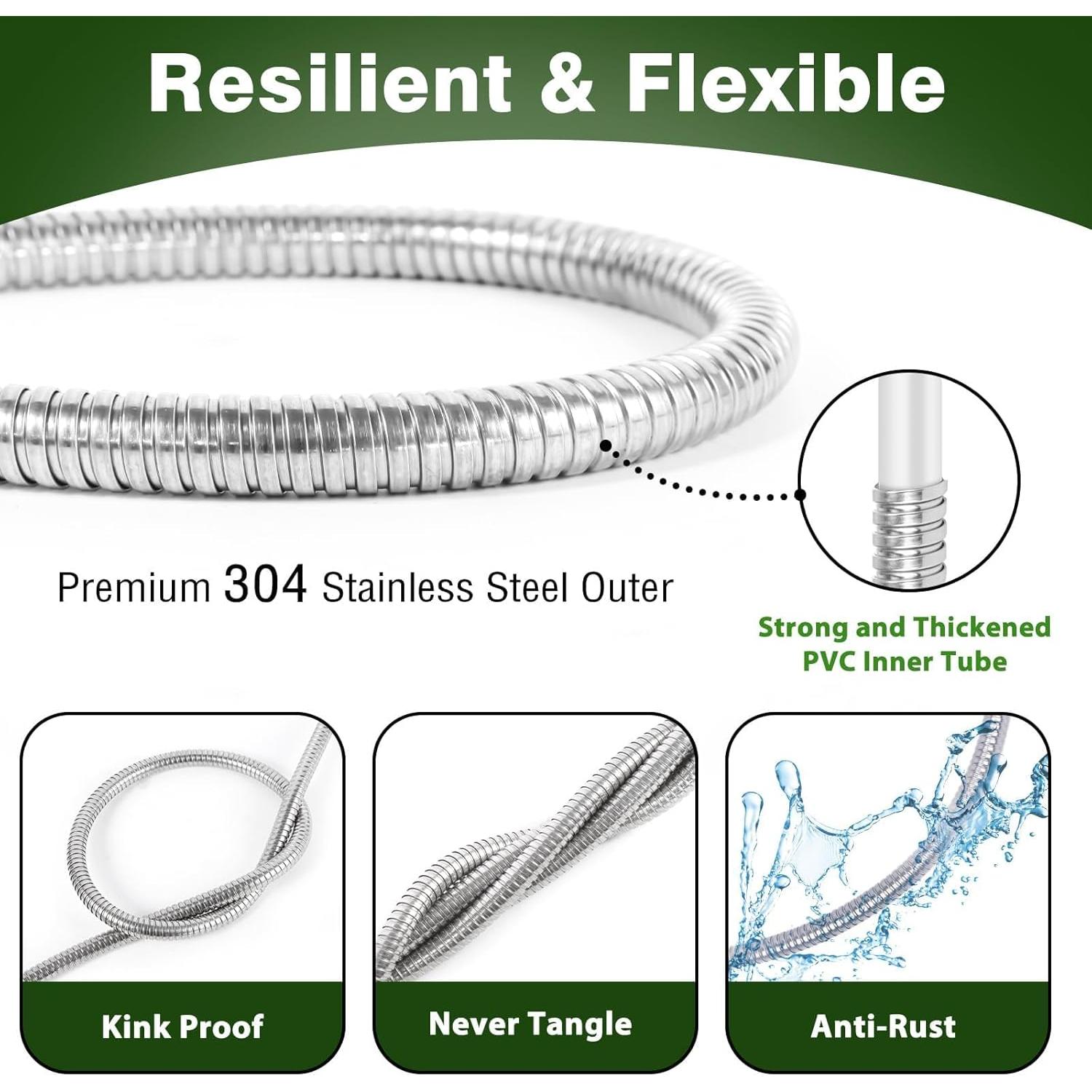 Manguera de Jardín WHOBUY 22,86 m Acero Inoxidable Flexible