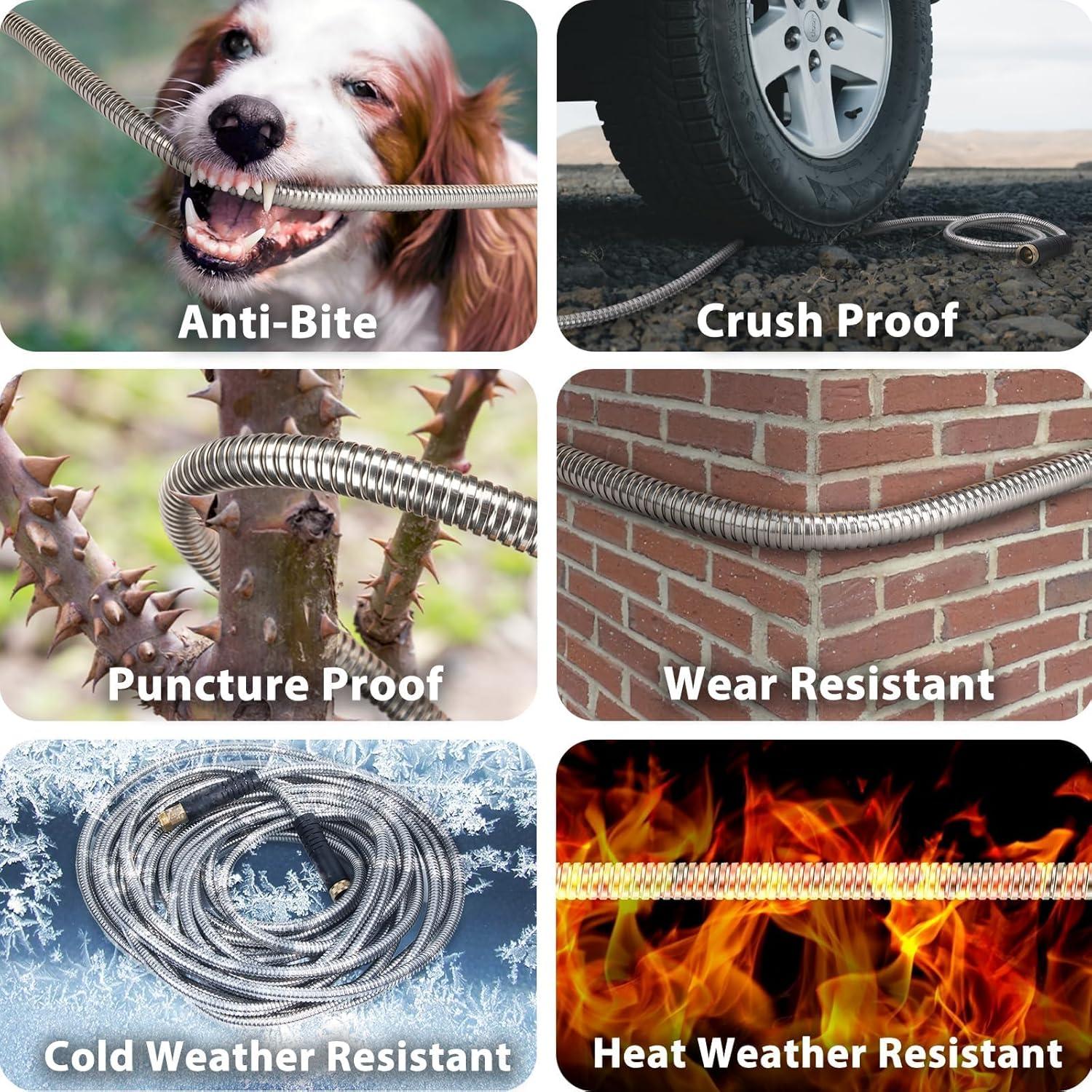 Manguera de Jardín WHOBUY 22,86 m Acero Inoxidable Flexible