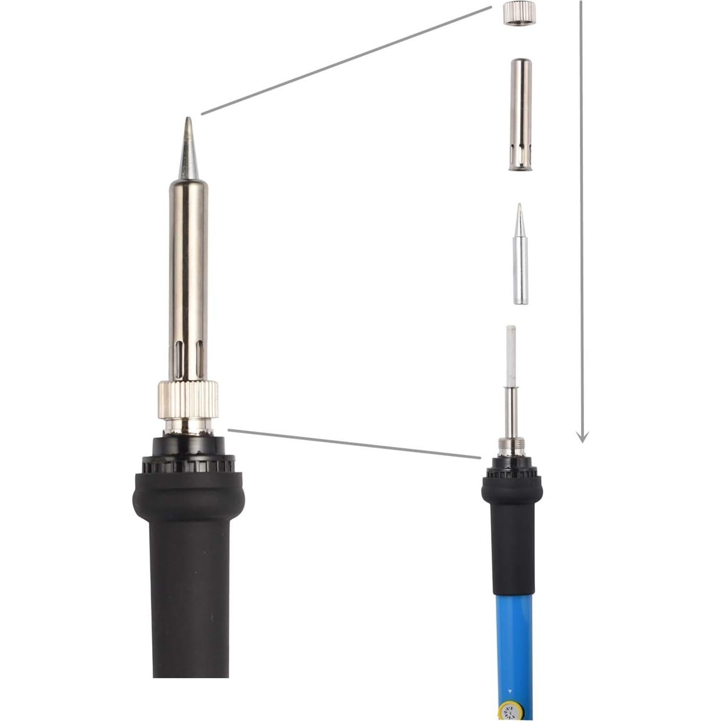 Kit de Soldador TXINLEI 60W Ajustable 7 Piezas Azul