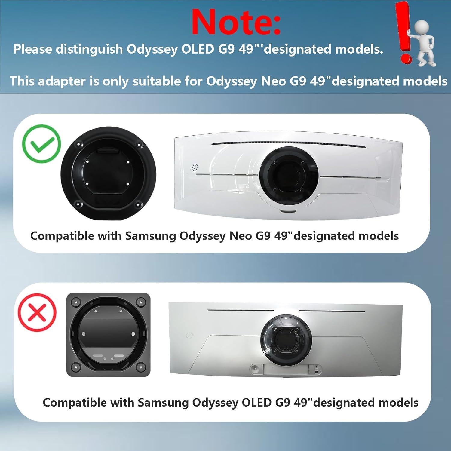 Adaptador de Montaje en Pared Samsung Odyssey G9 - Compatible 49"