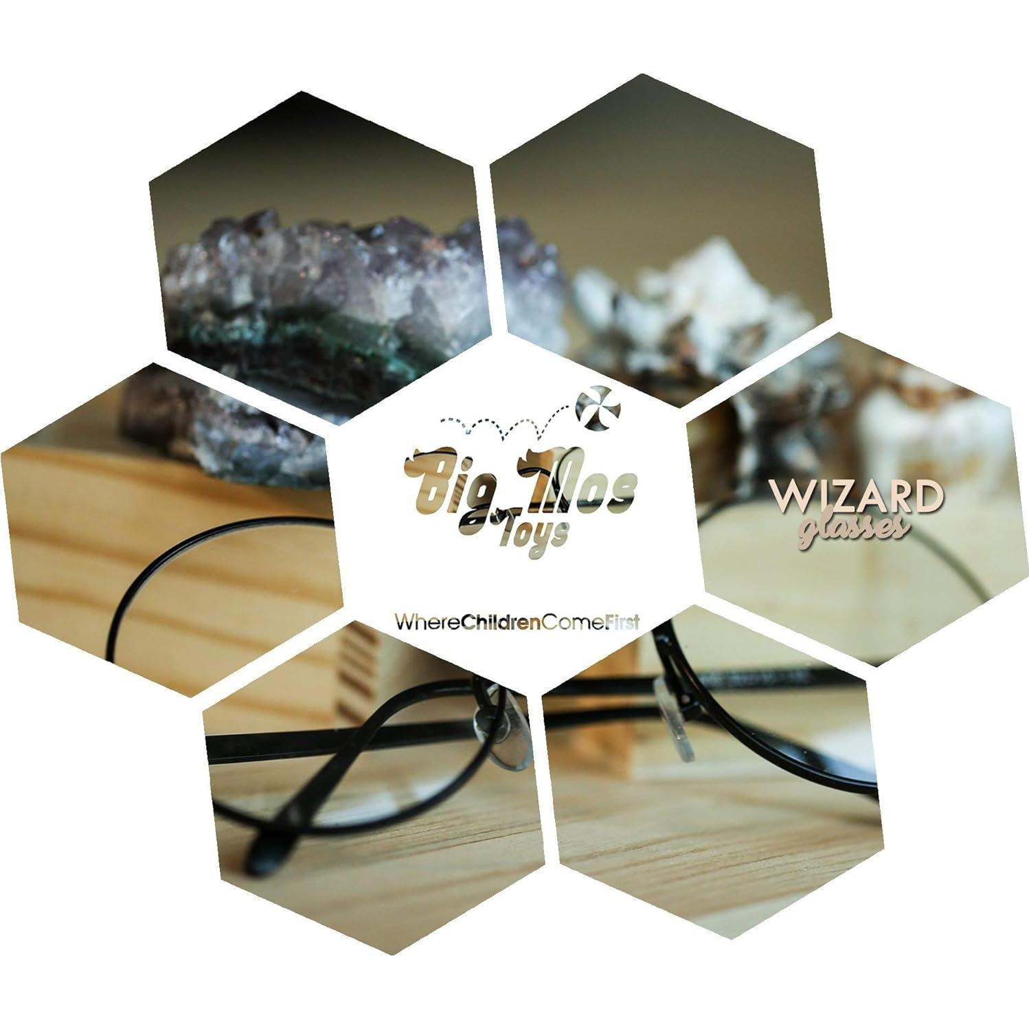 Gafas de Disfraz de Mago Big Mo's Toys - Redondas 6.35 cm