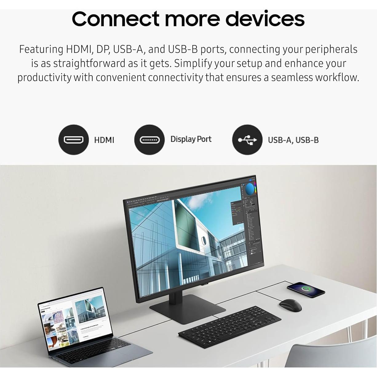 Monitor Samsung 27" ViewFinity S8 4K UHD HDR10 Ajustable