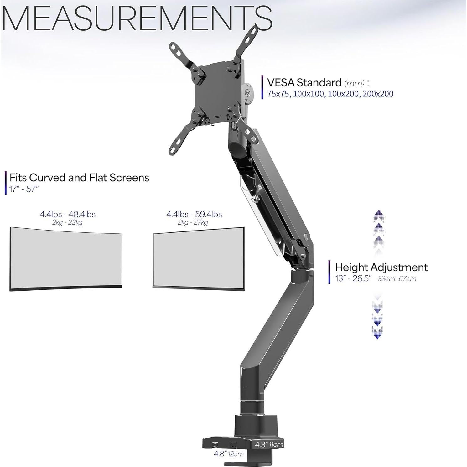 Soporte de Monitor Ultrawide VIVO STAND-GT55 hasta 26.9 kg