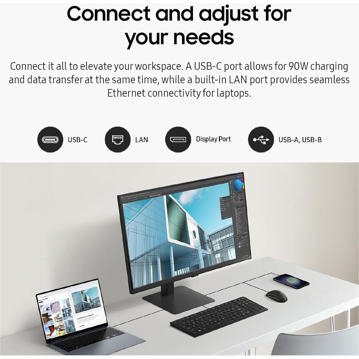 Monitor Samsung ViewFinity S8 27" 4K UHD USB-C Ajustable