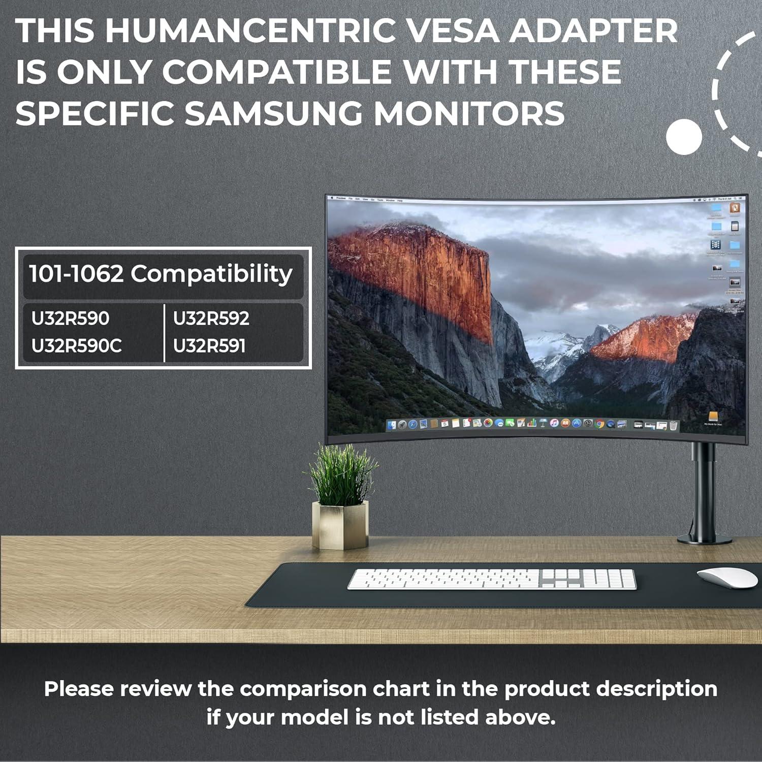 Adaptador VESA HumanCentric para Monitores Curvos Samsung 75x75mm