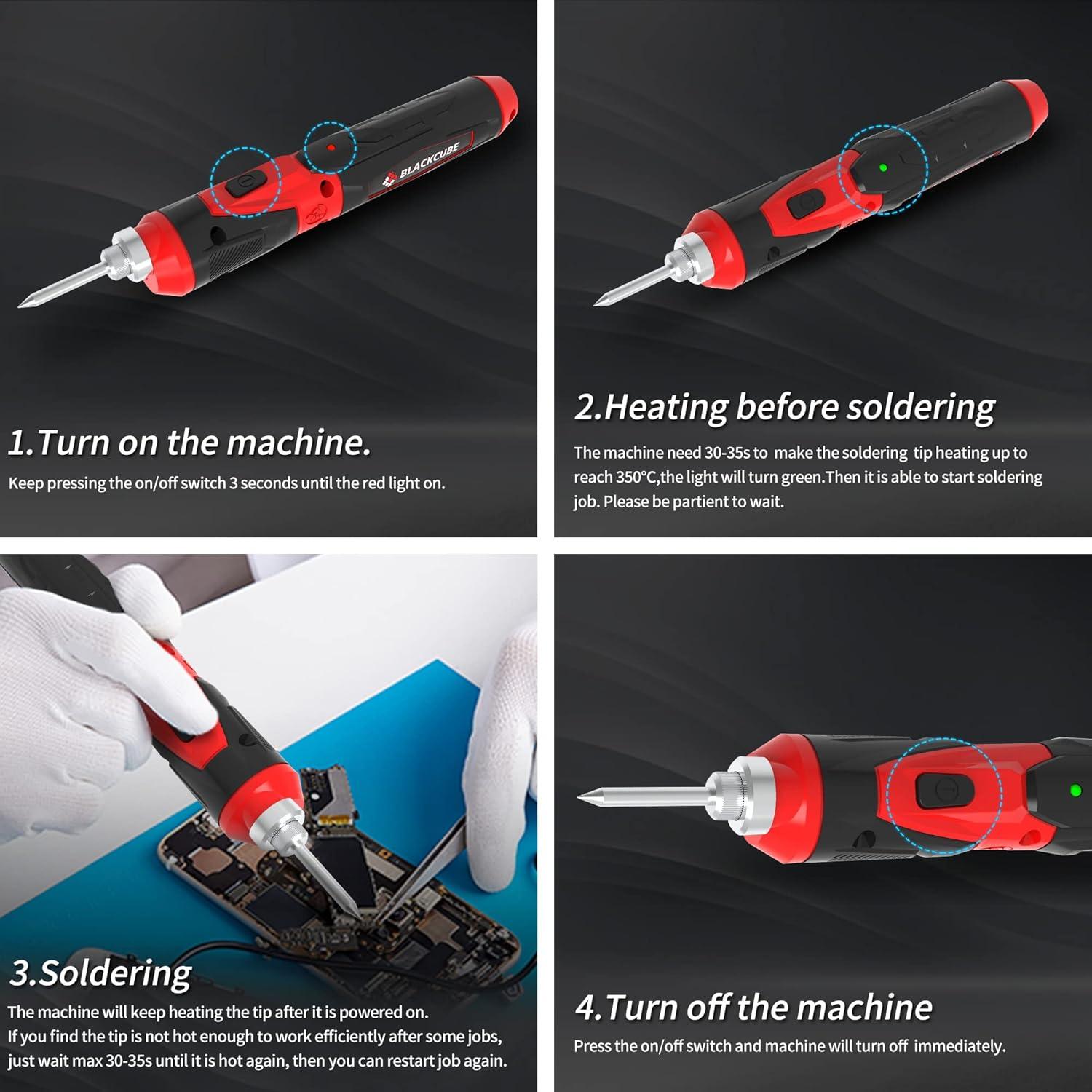 Soldador Inalámbrico BLACKCUBE 2000mAh LED 470°C