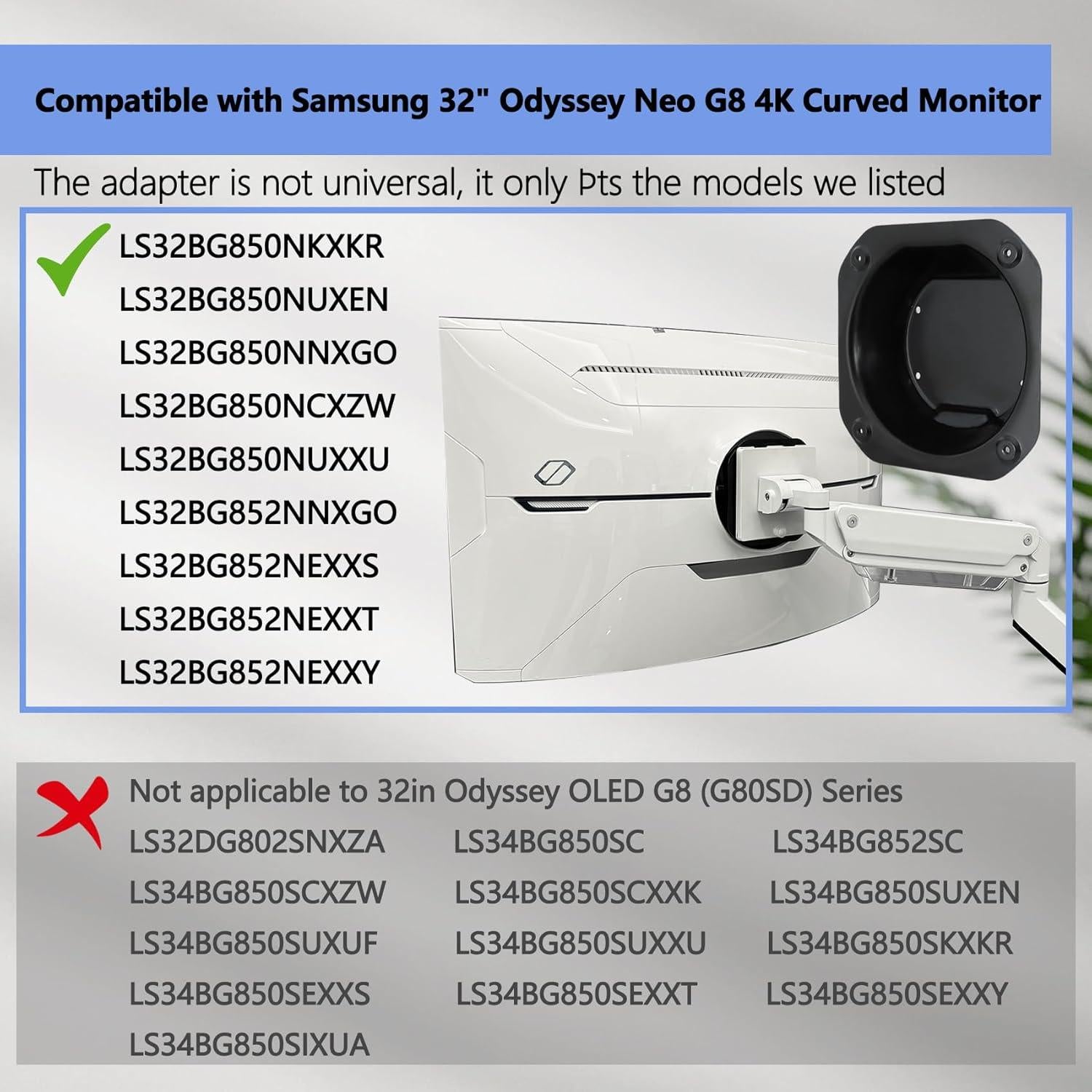 Adaptador de Montaje en Pared Odyssey G8 32" Metal OEM