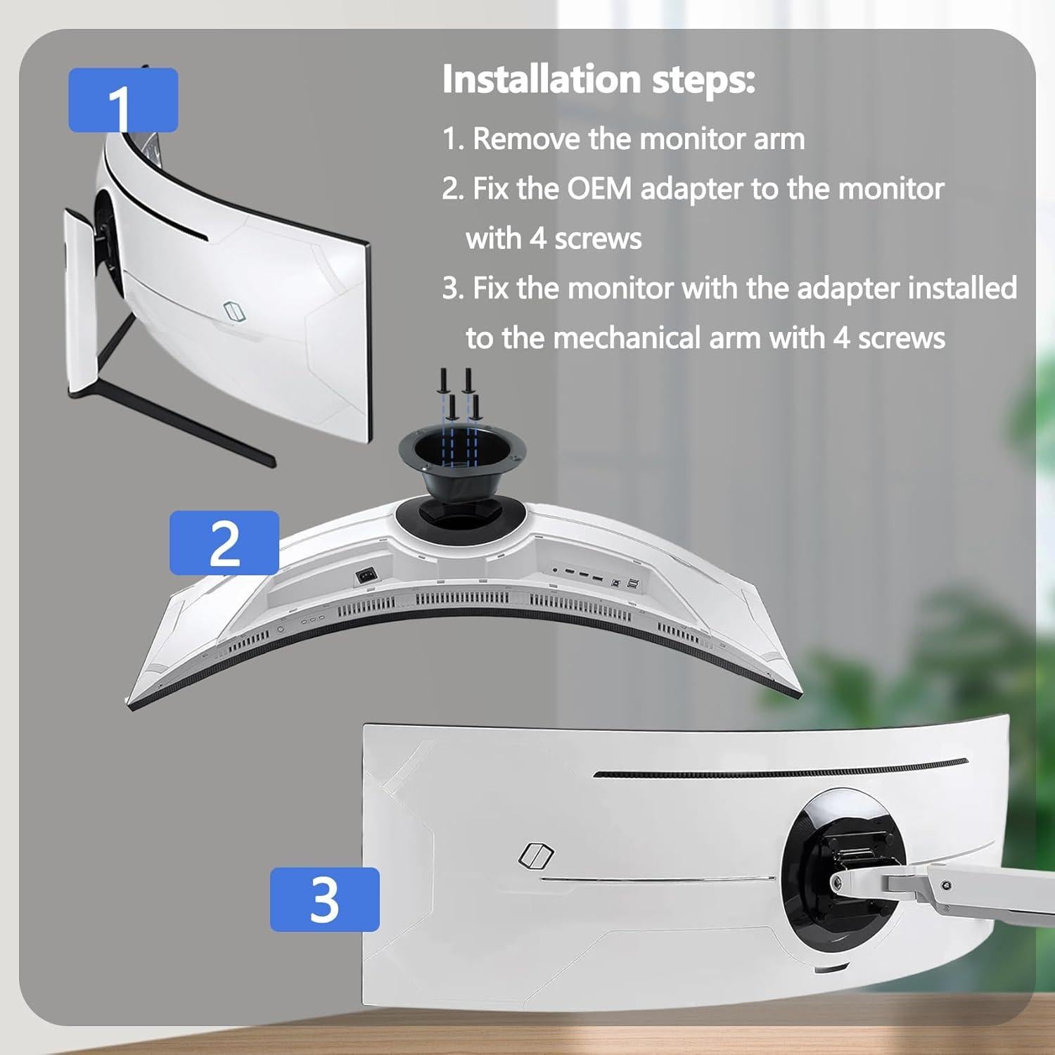 Adaptador de Montaje en Pared Tjweiqing para Monitor Curvo 49"