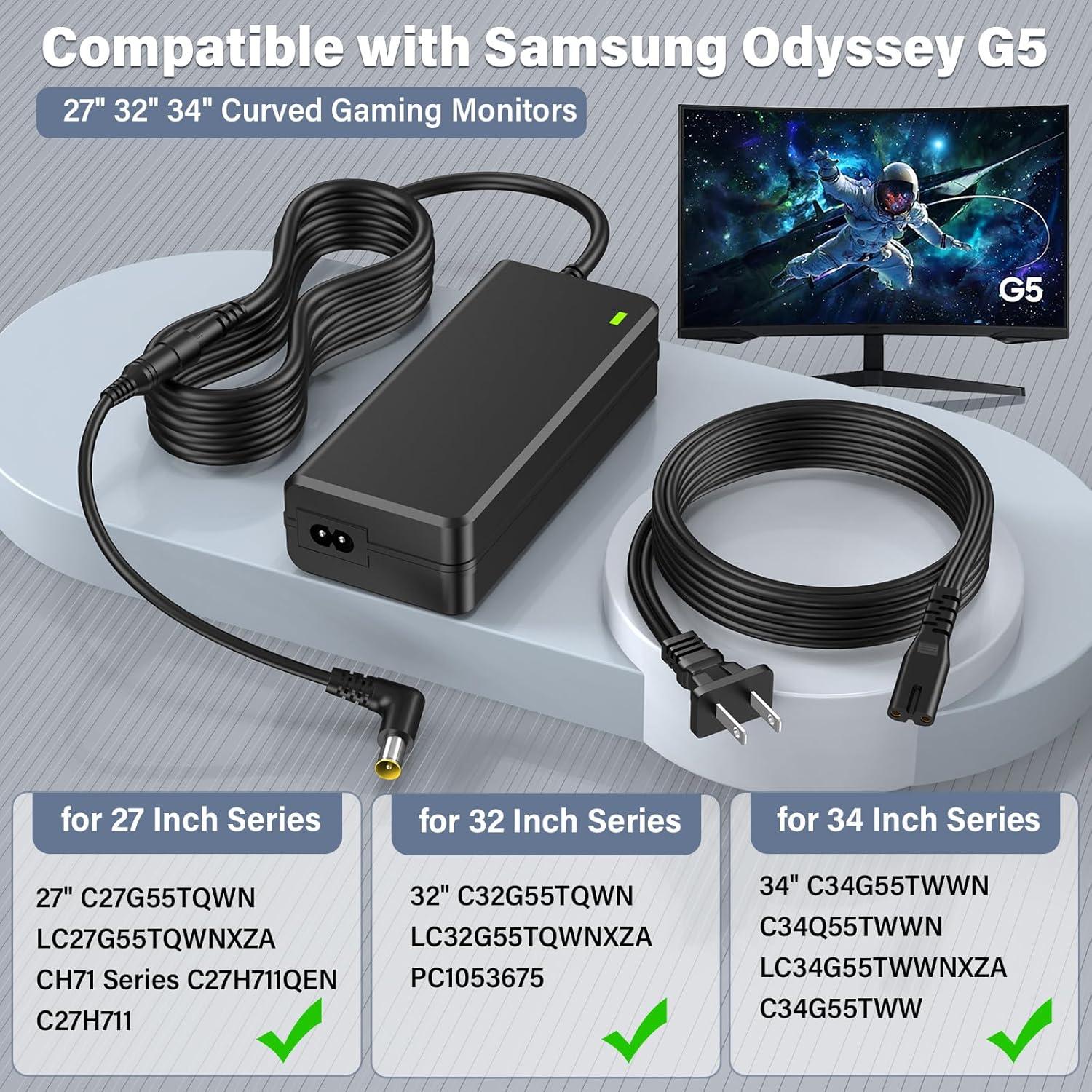 Adaptador de CA 19V 3.42A para Monitor Curvado Samsung G5