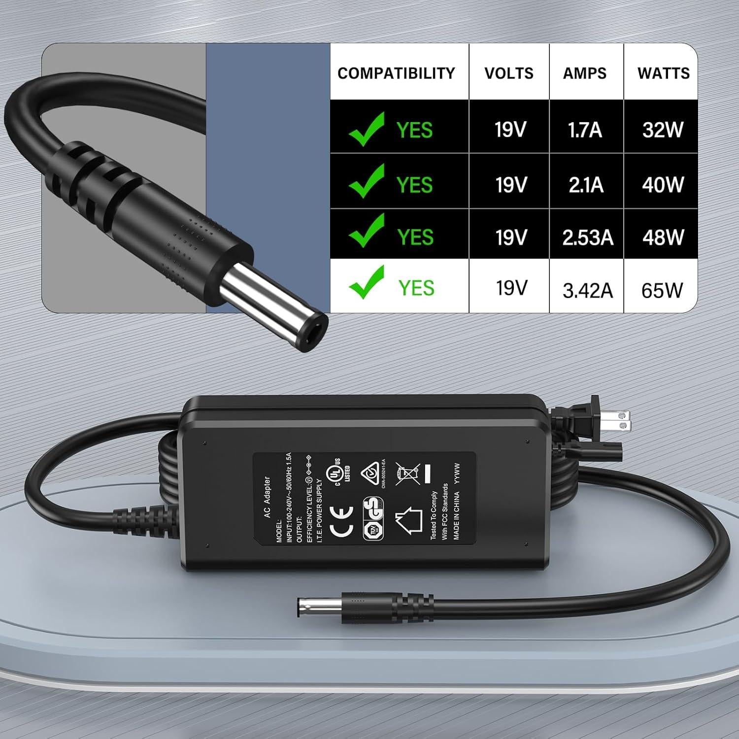 Adaptador de CA 19V 3.42A para Monitor Curvado Samsung G5