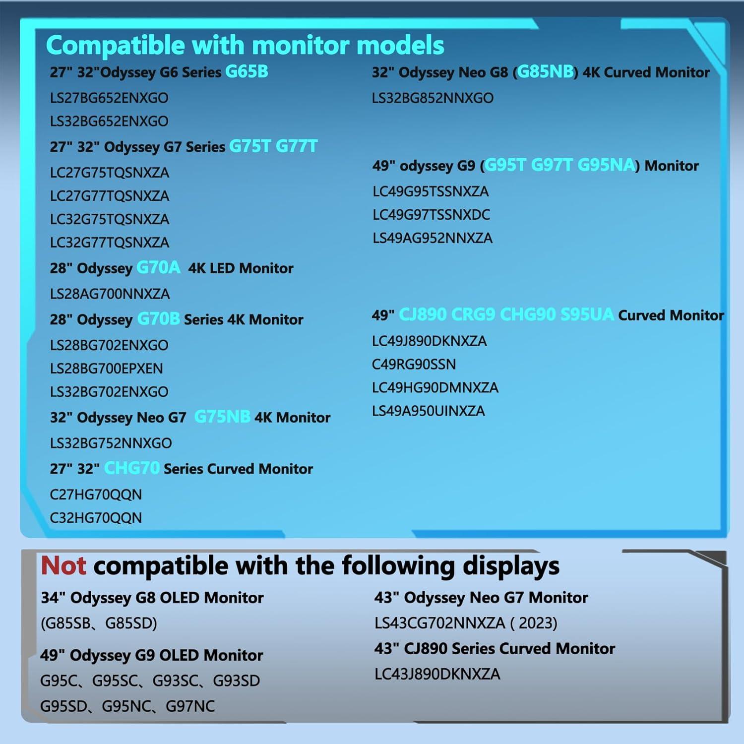 Soporte de Monitor VESA Odyssey G7 G8 G9 Compatible 27-49"