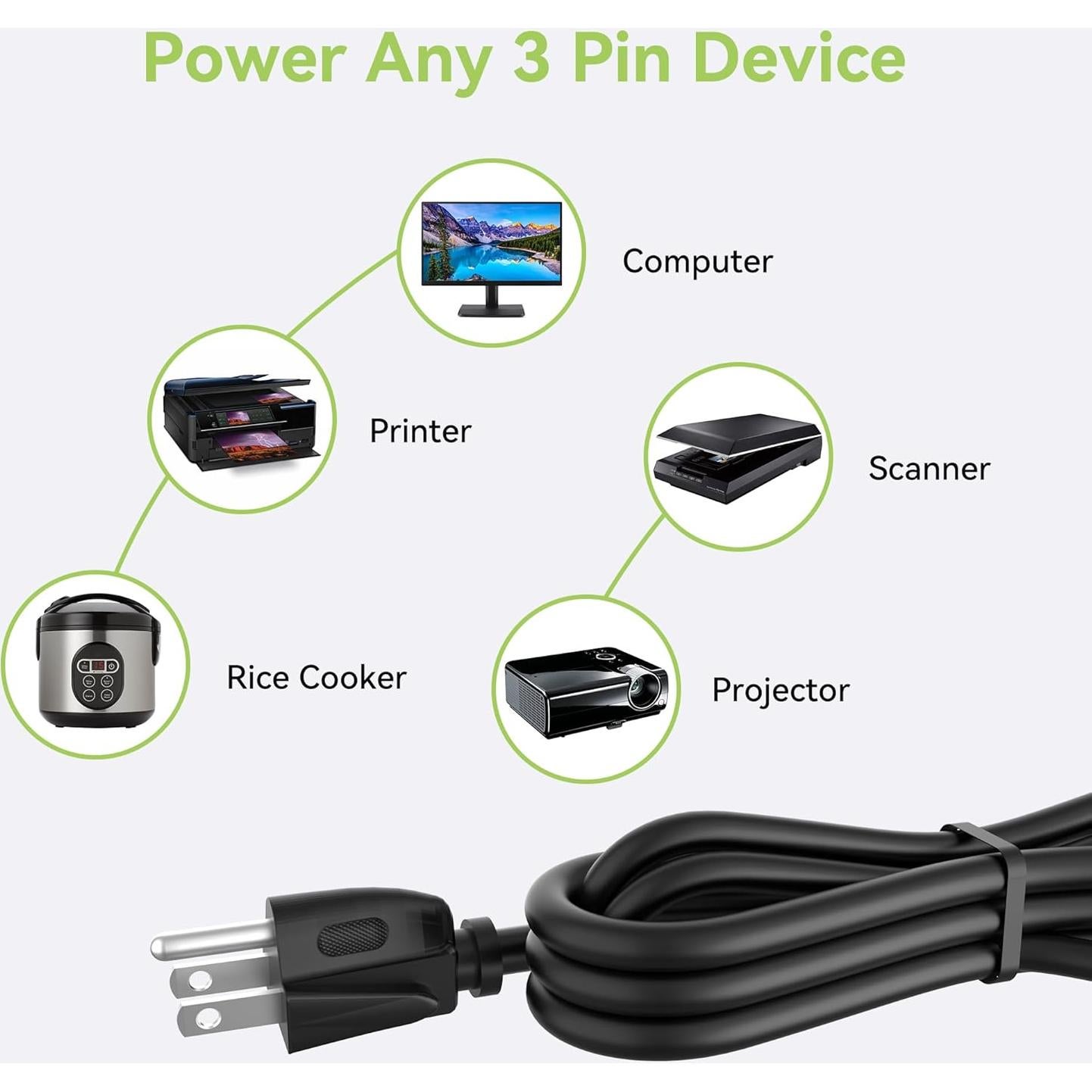 Cable de Alimentación 1.83m PKPOWER para Monitor Samsung Odyssey G9