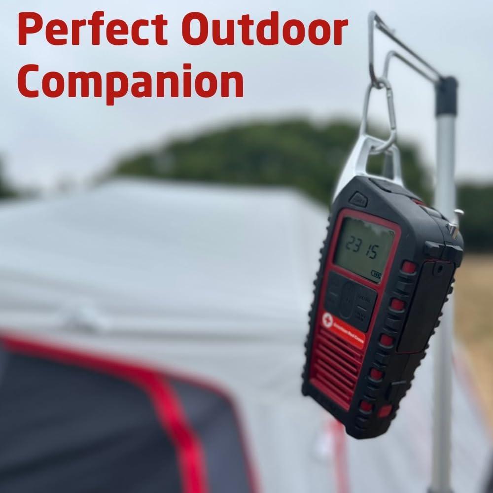 Eton Odyssey Multi-Powered All-Band Bluetooth Emergency Radio with RDS, Red