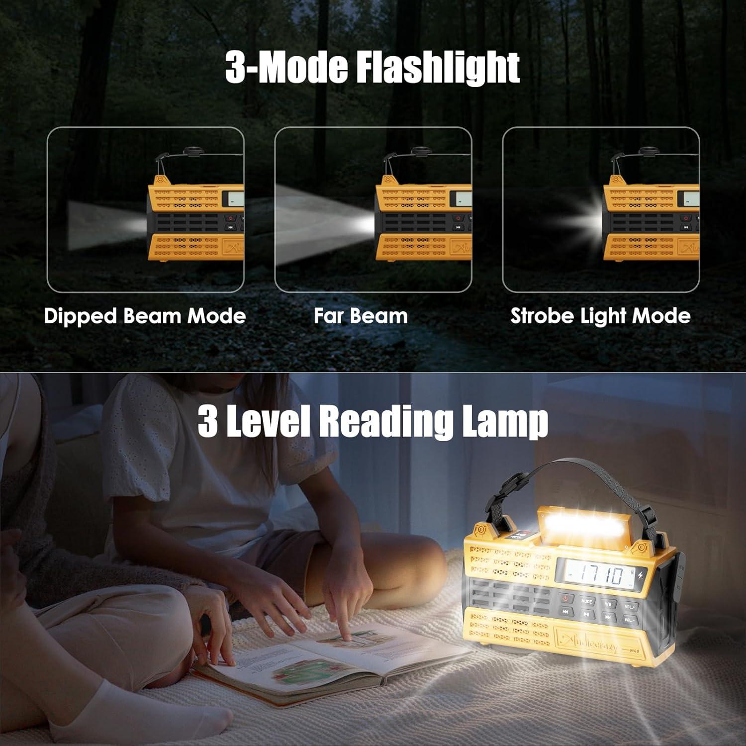 Radio Meteorológica de Emergencia Audiocrazy 5000mAh Solar AM/FM