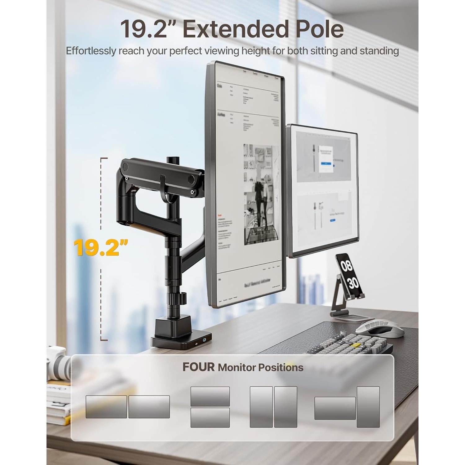 Soporte Doble para Monitor Ultrawide monTEK MA1001UCPBK-D 17-57"
