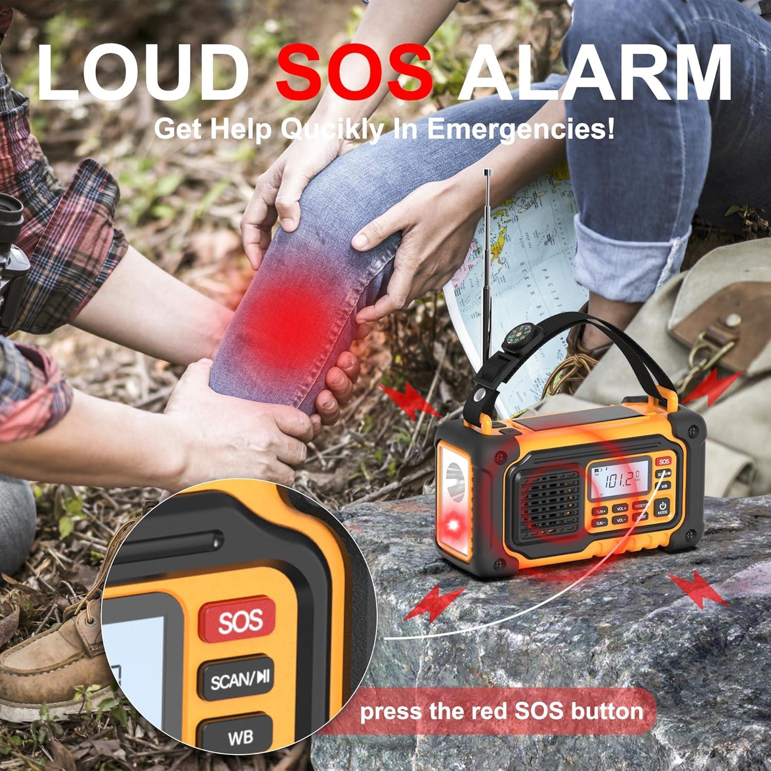 Radio Meteorológica de Emergencia SIYEGK con Manivela 10000mAh