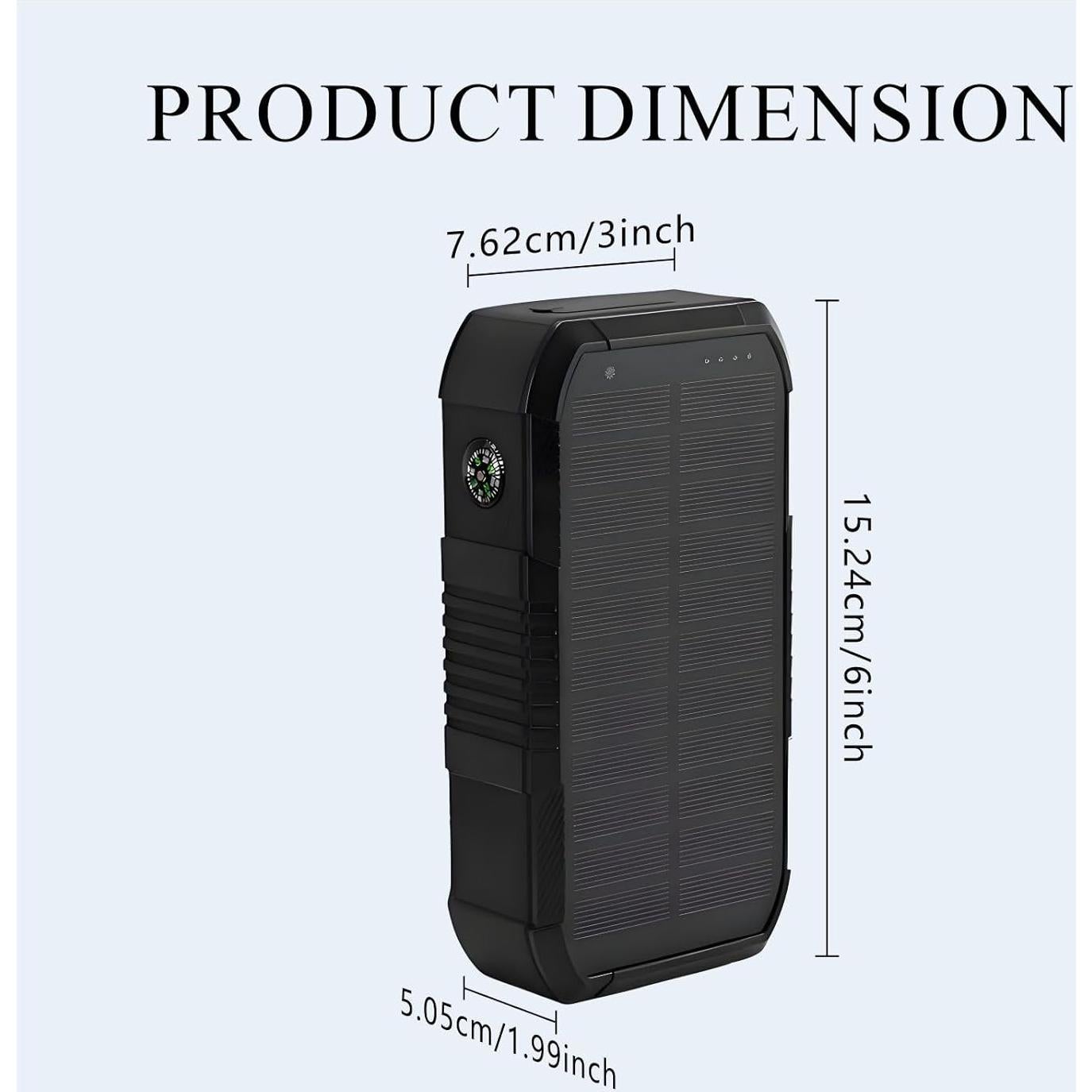Banco de Energía Solar KIGOKER 66800mAh con Manivela y 4 Puertos