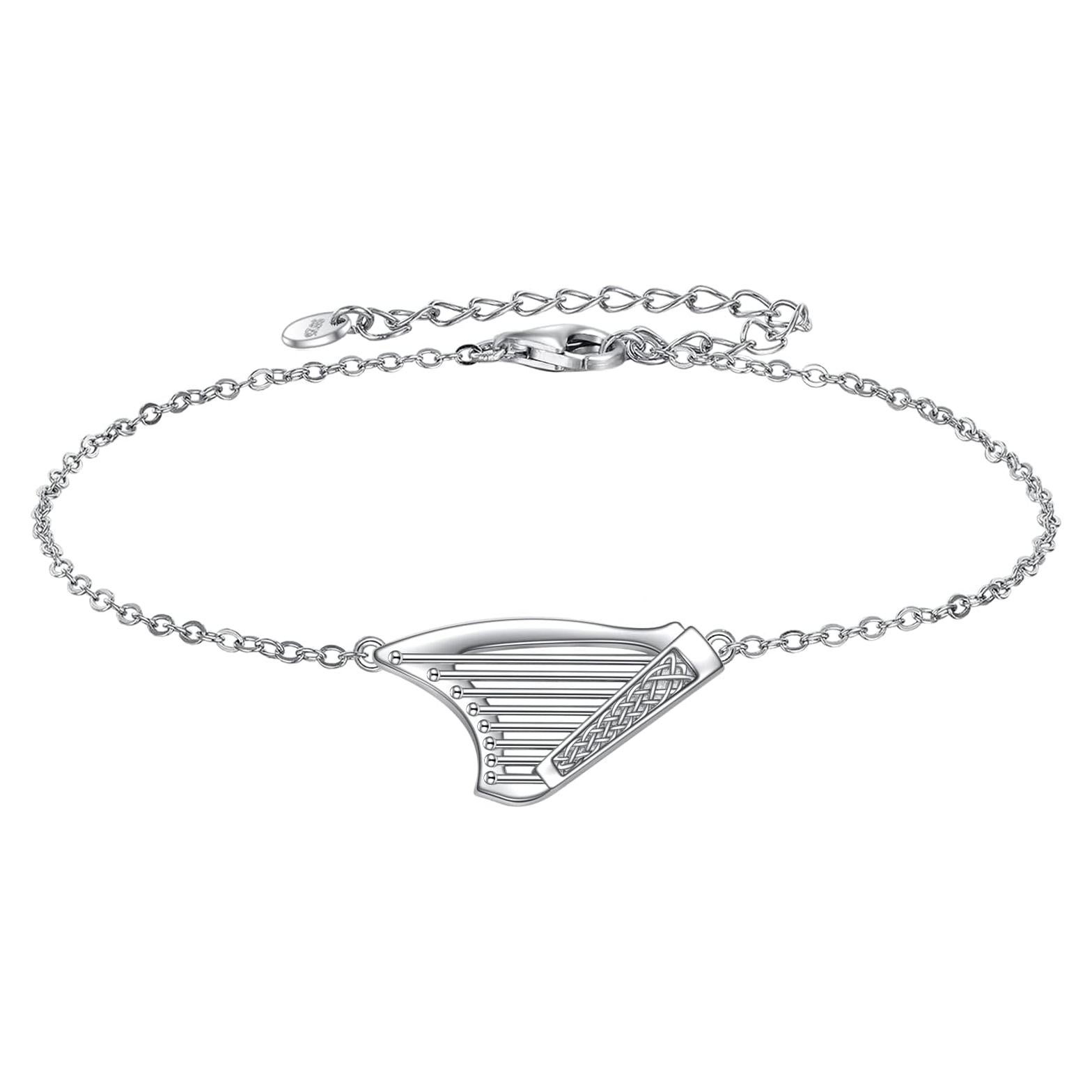 Pulsera de Arpa YFN en Plata Esterlina para Amantes de la Música