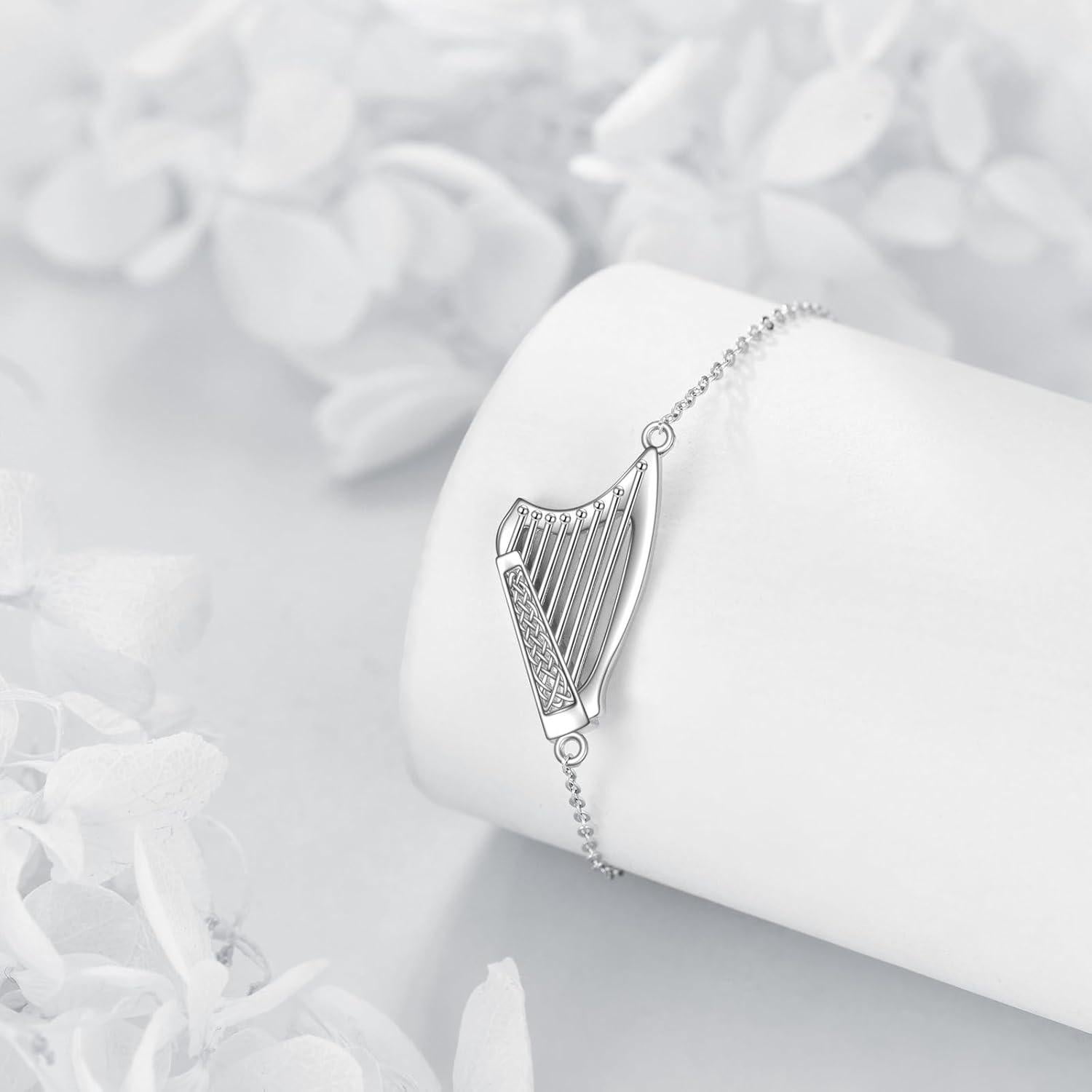 Pulsera de Arpa YFN en Plata Esterlina para Amantes de la Música
