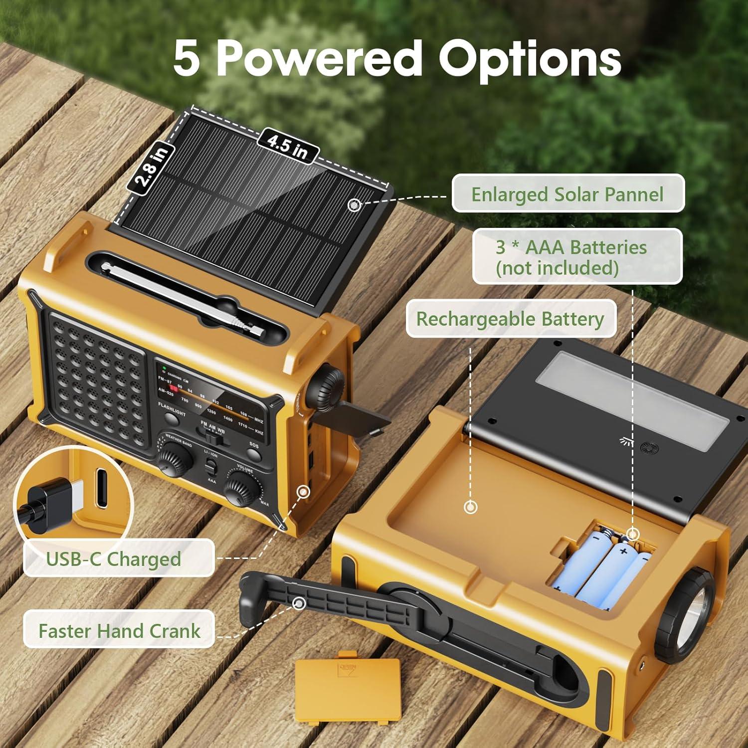 Radio Meteorológica Raynic 12000mAh con Carga Solar y Manivela