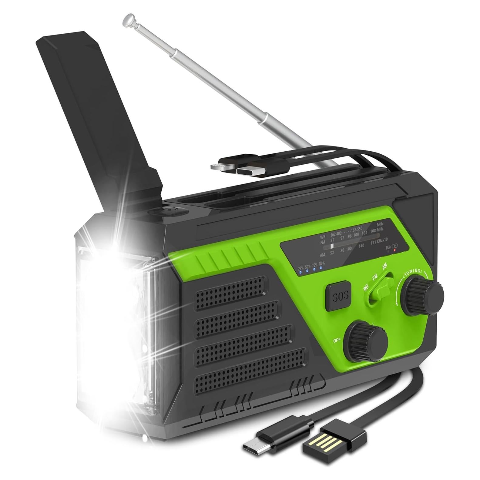 Radio de Emergencia TM 6000mAh con Manivela y Cargador Rápido