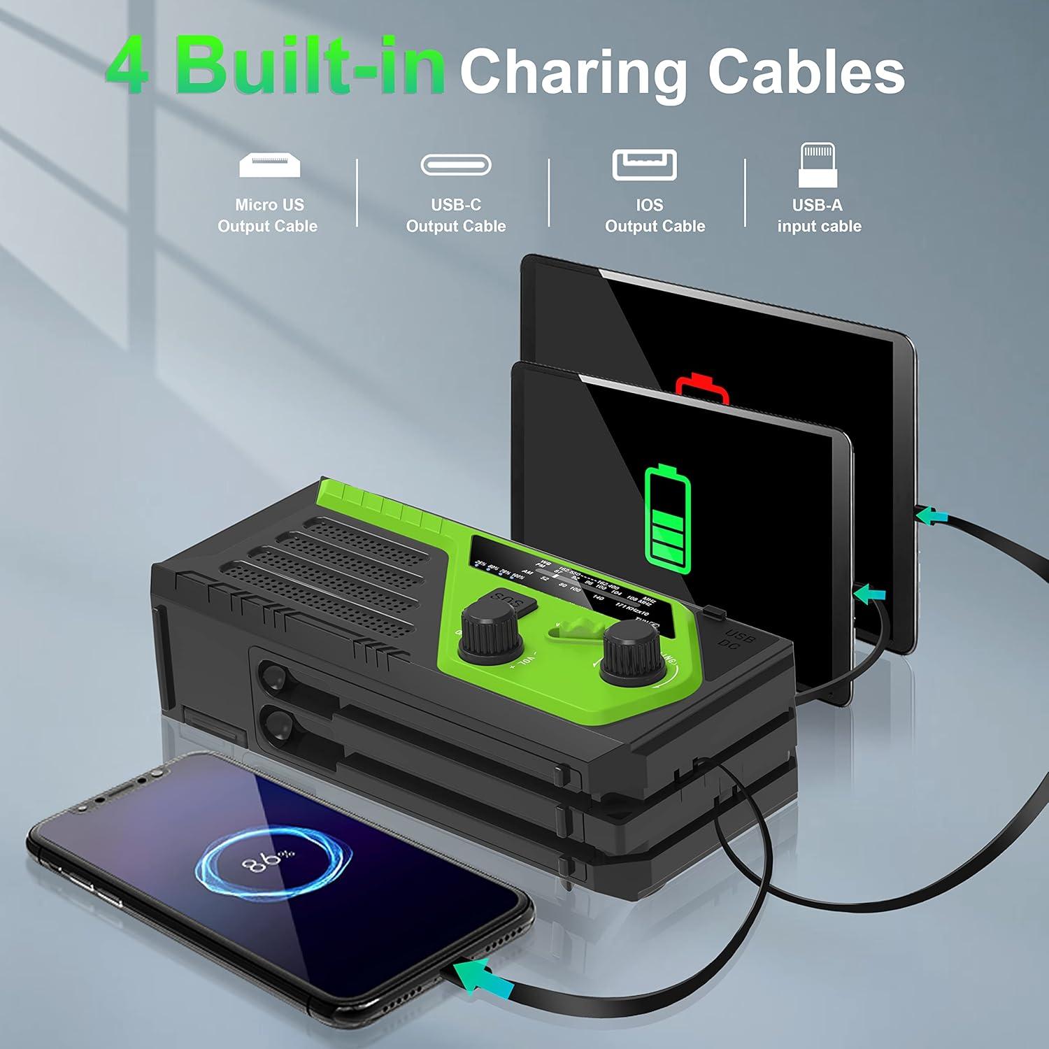 Radio de Emergencia TM 6000mAh con Manivela y Cargador Rápido