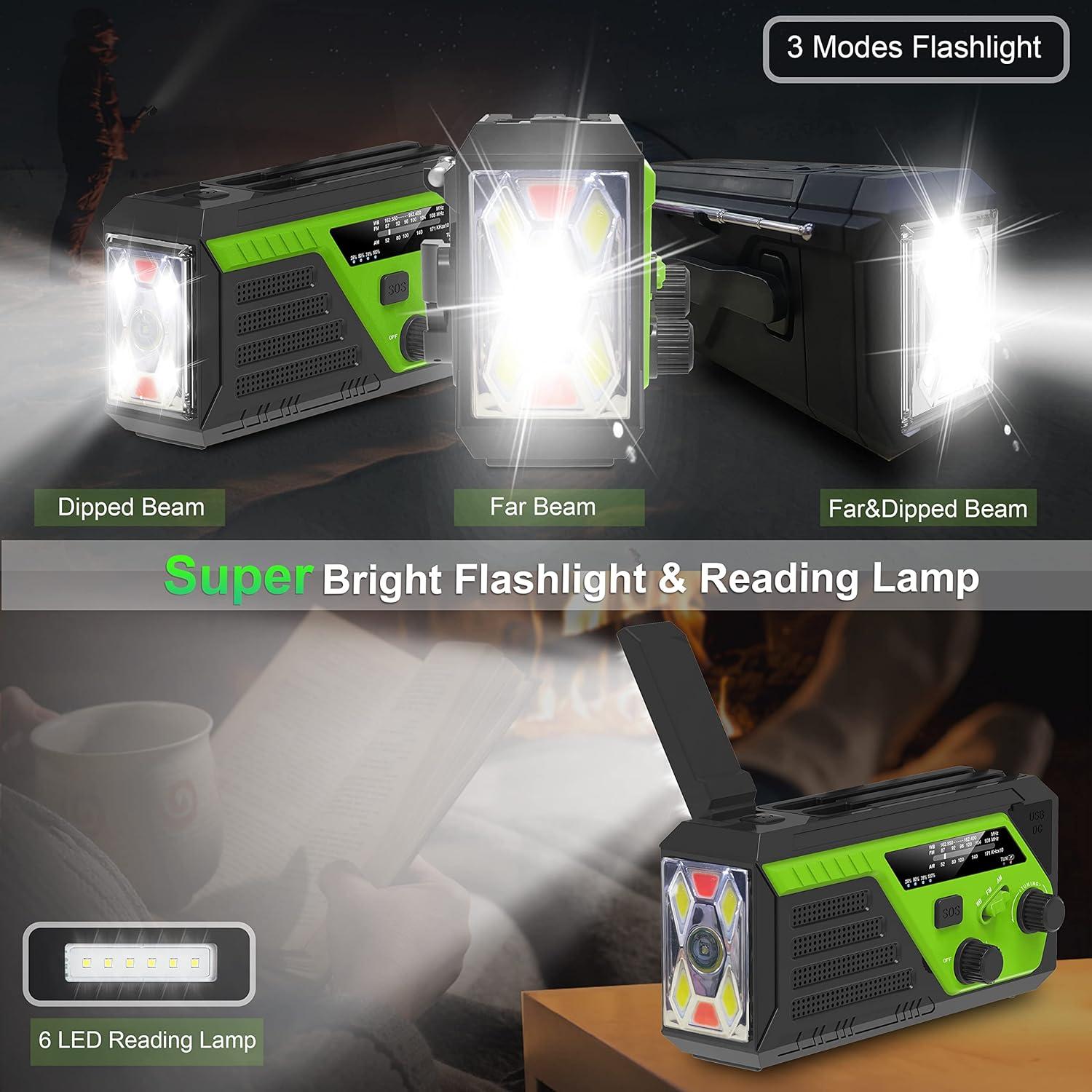 Radio de Emergencia TM 6000mAh con Manivela y Cargador Rápido