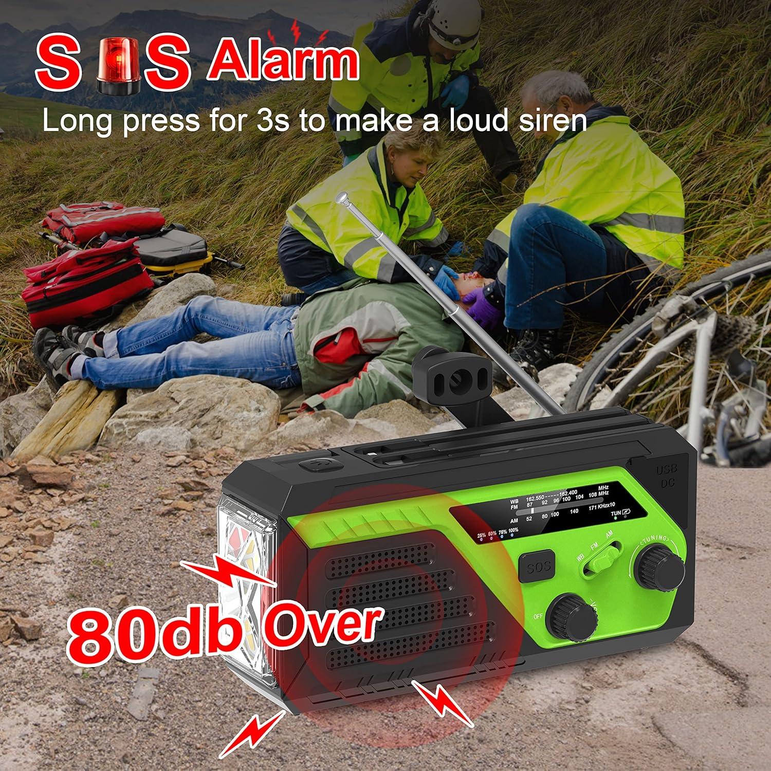 Radio de Emergencia TM 6000mAh con Manivela y Cargador Rápido