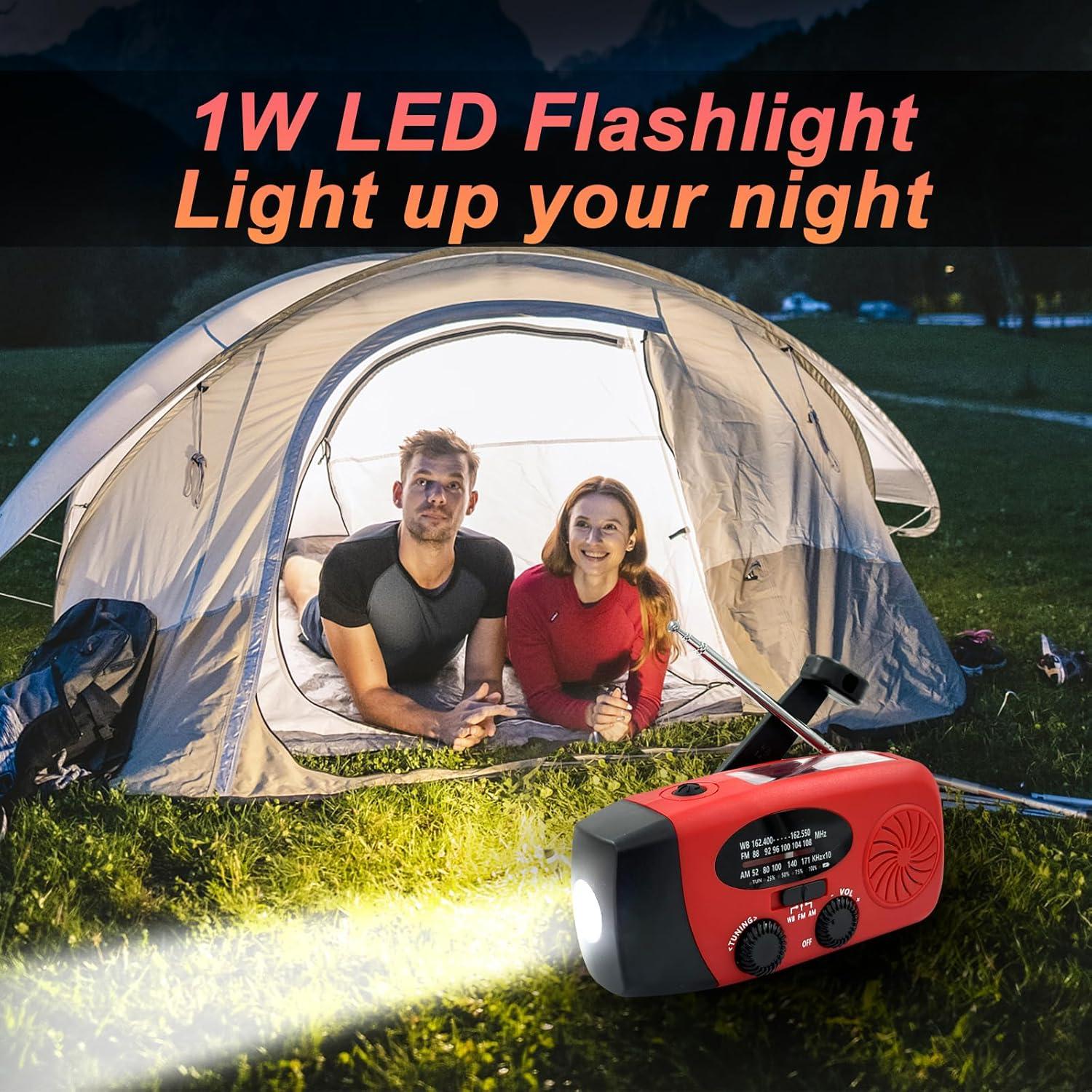 Radio de Emergencia Rckskaya NOAA Manivela Solar 2000mAh