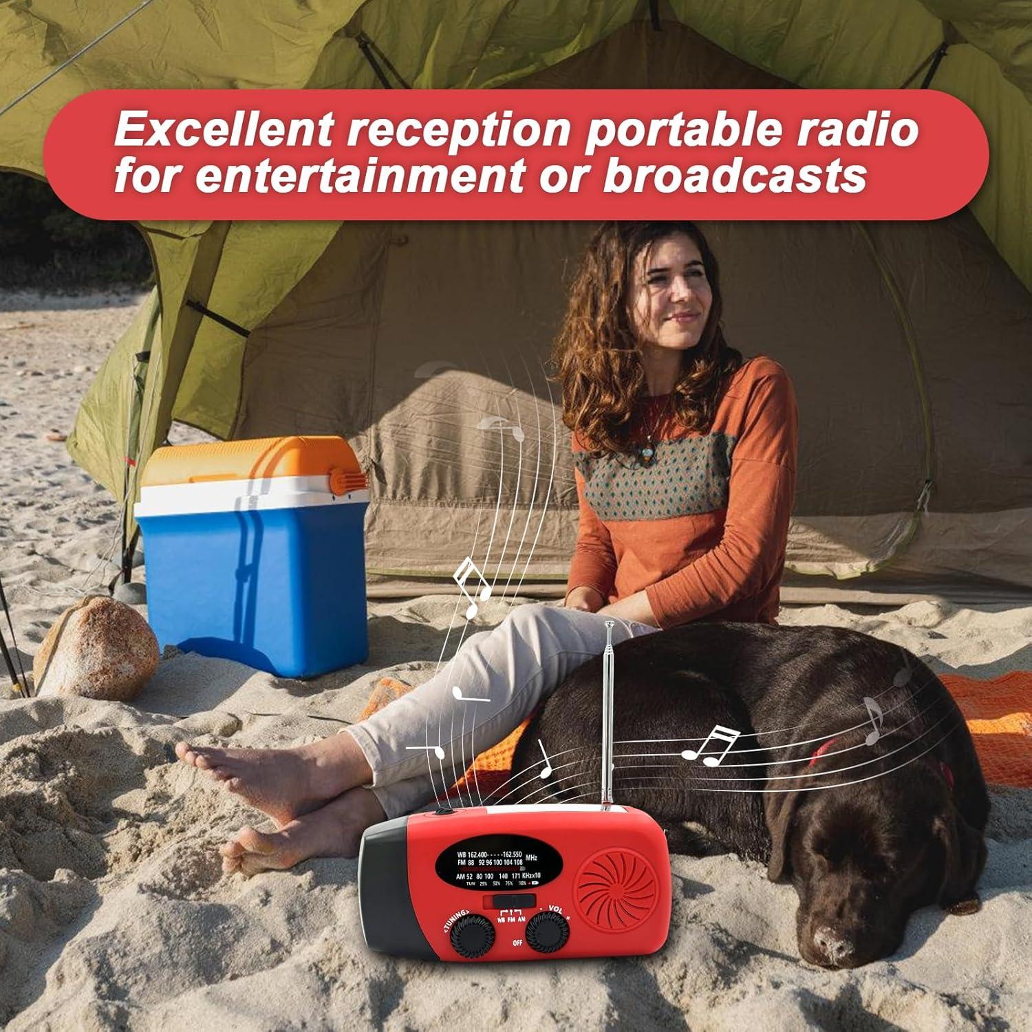 Radio de Emergencia Rckskaya NOAA Manivela Solar 2000mAh