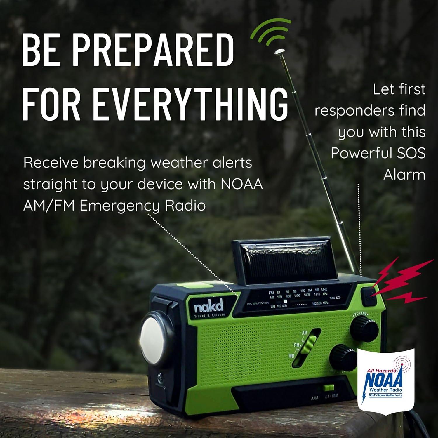 Radio de Emergencia Zhuhai Meding 14800mWh Solar USB Manivela