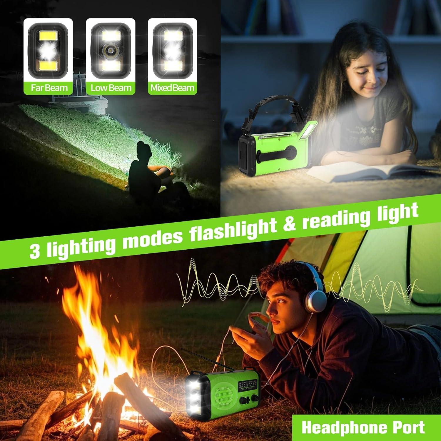 Radio de Manivela de Emergencia Puyinii 20000mAh Verde Claro