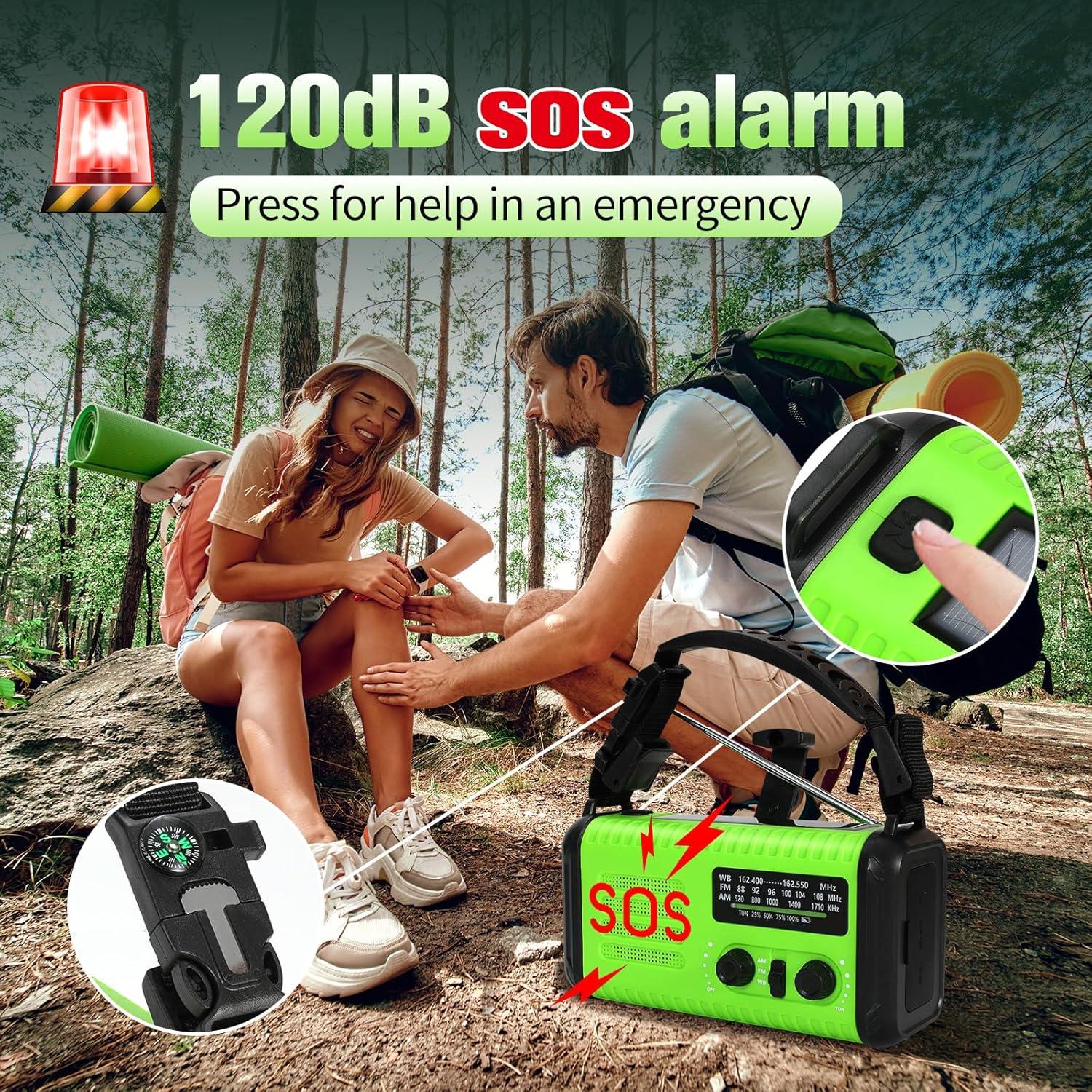 Radio de Manivela de Emergencia Puyinii 20000mAh Verde Claro