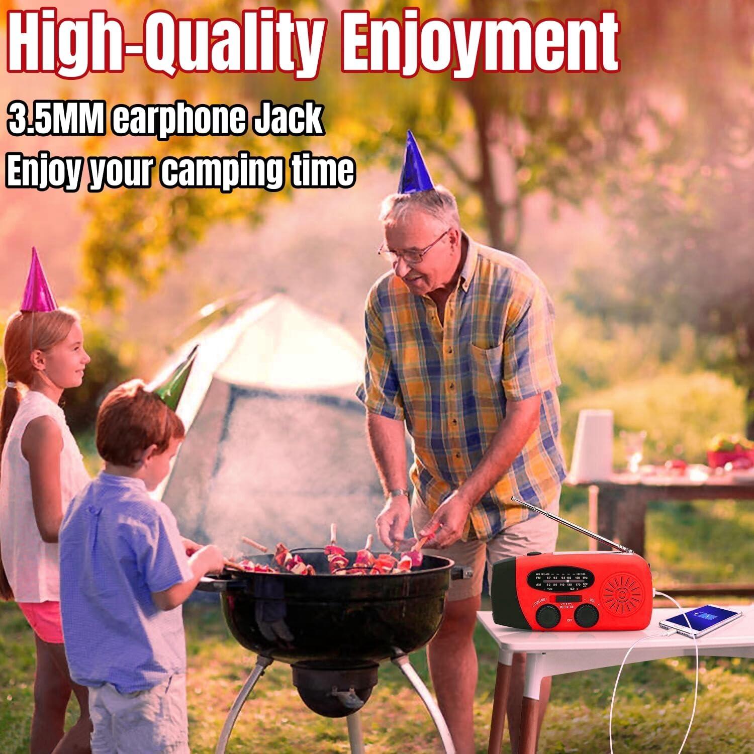 Radio de Emergencia AM FM NOAA Cepan 5000mAh con Linterna LED