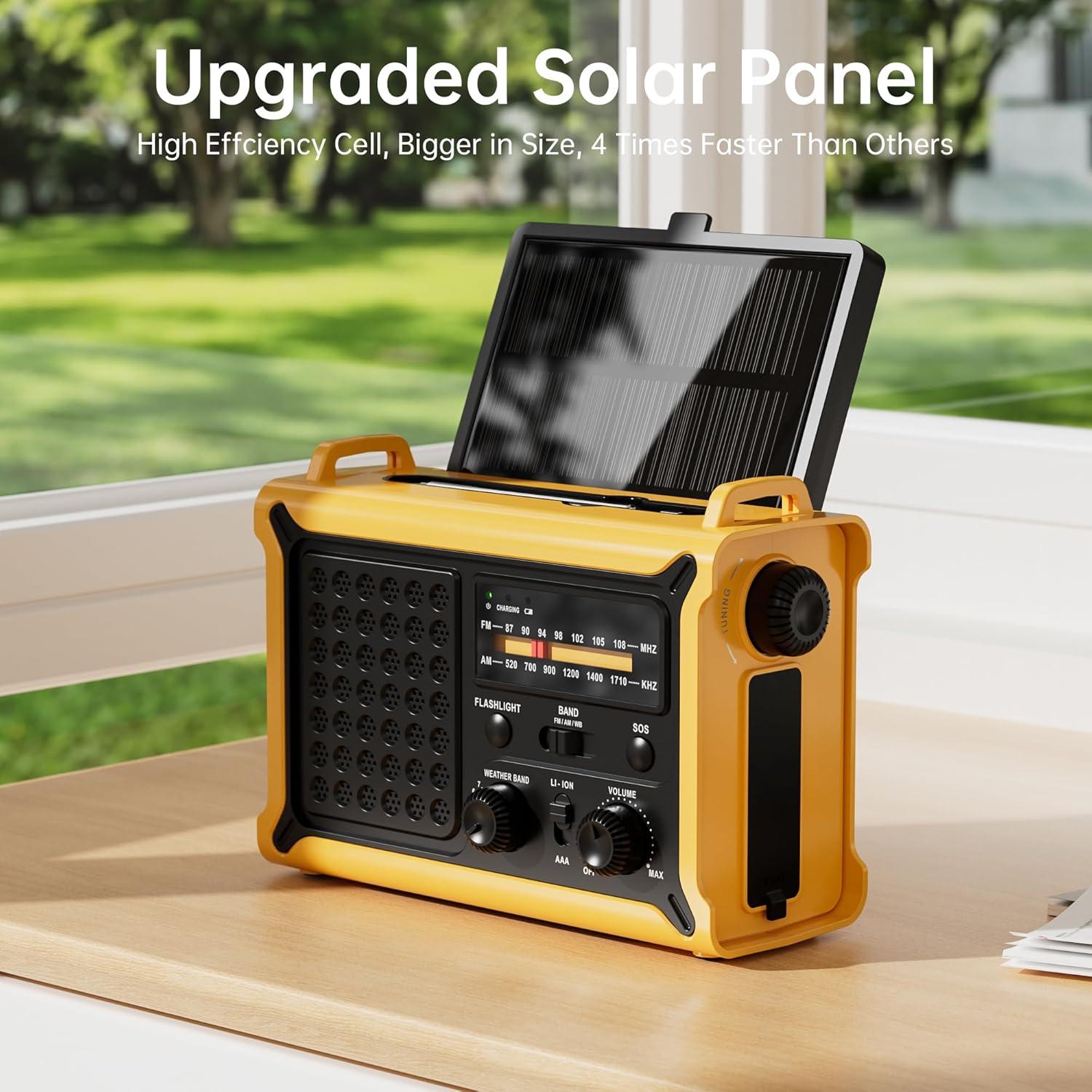 Radio Meteorológica Portátil NOAA AM FM Mesqool 12000mAh Solar