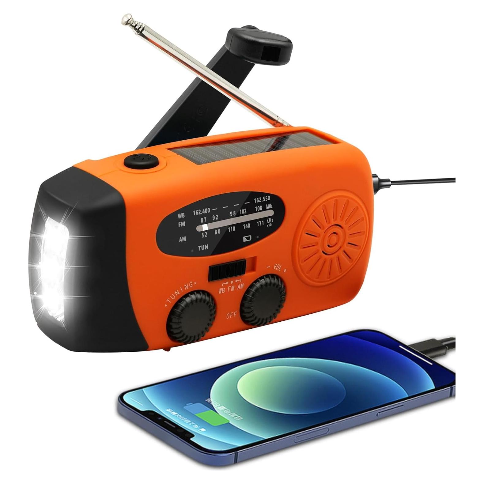 Radio de Emergencia WVL 7400mWh Portátil Solar AM/FM NOAA