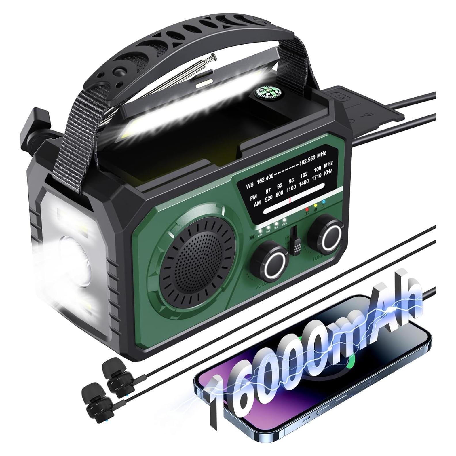 Radio Meteorológica de Emergencia FQBLXY H21 16000mAh Solar