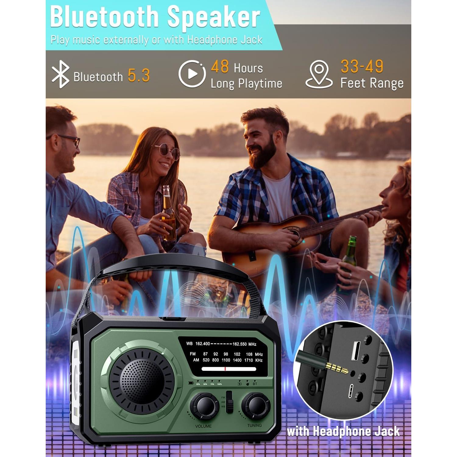 Radio Meteorológica de Emergencia FQBLXY H21 16000mAh Solar