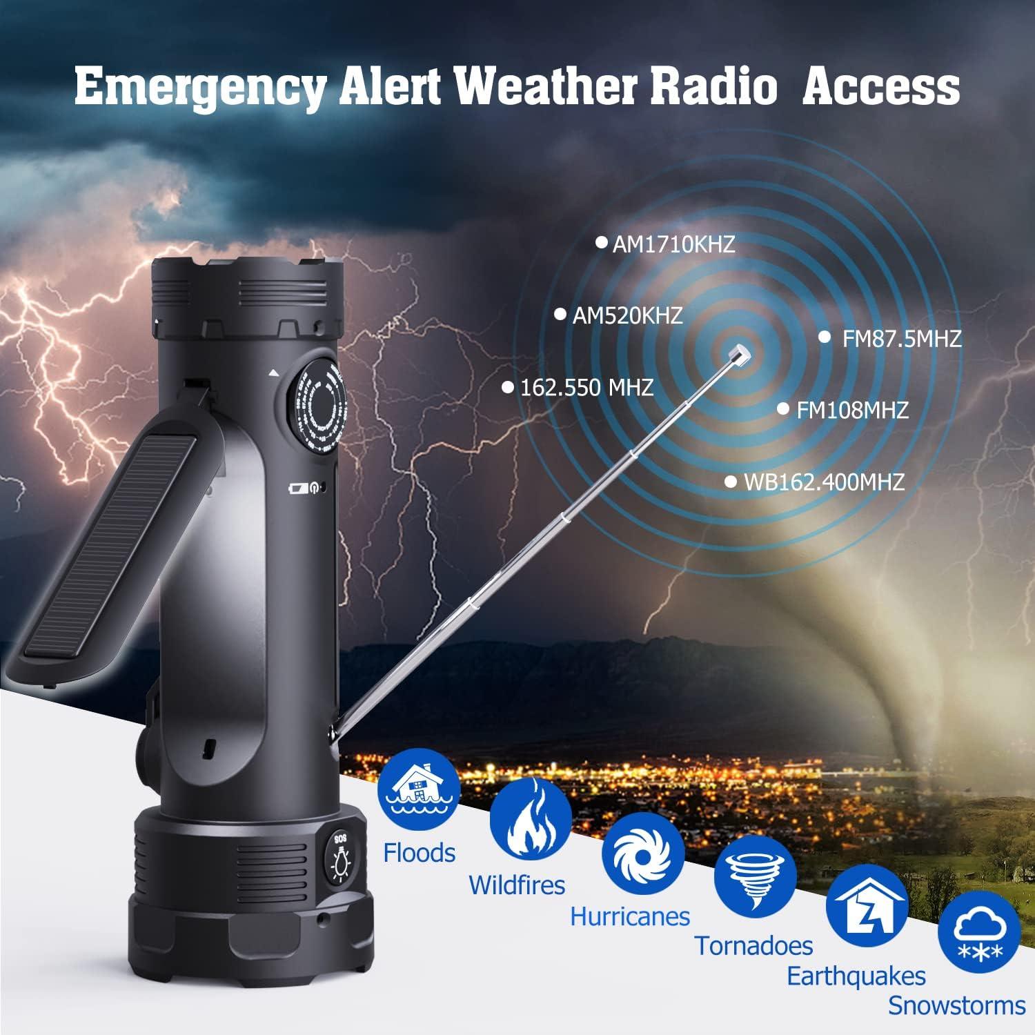 Linterna de Emergencia PPLEE con Radio NOAA y Cargador USB