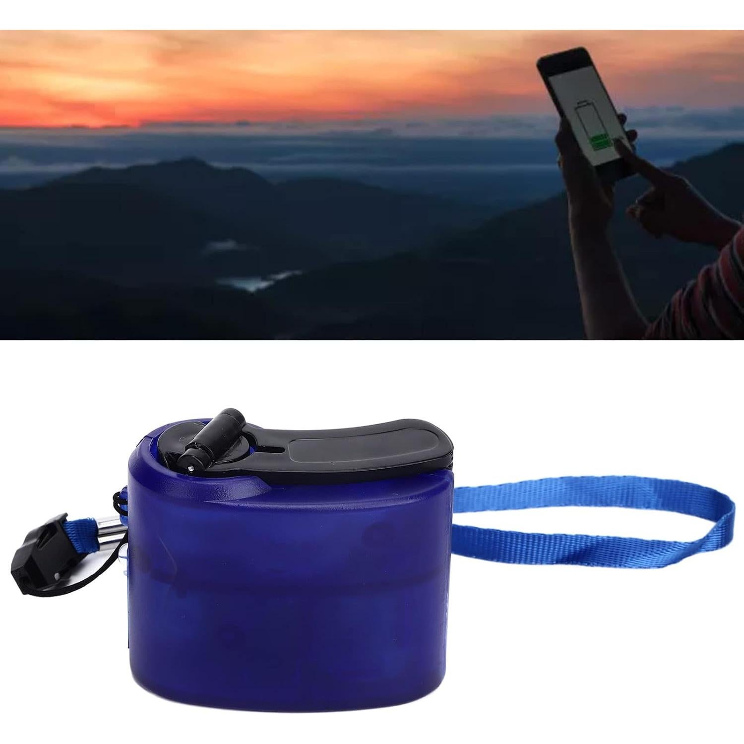 Cargador Manual USB de Manivela Genérico Azul - Emergencia