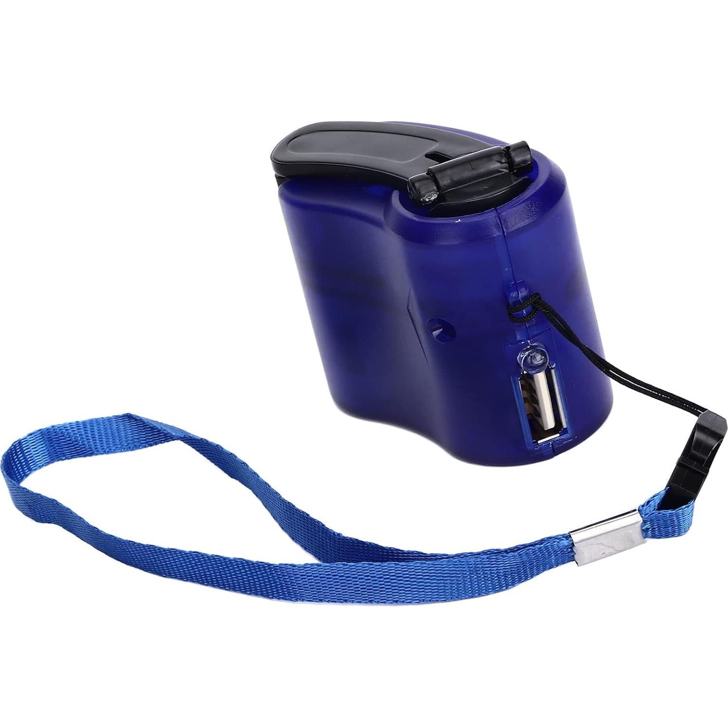 Cargador Manual USB de Manivela Genérico Azul - Emergencia