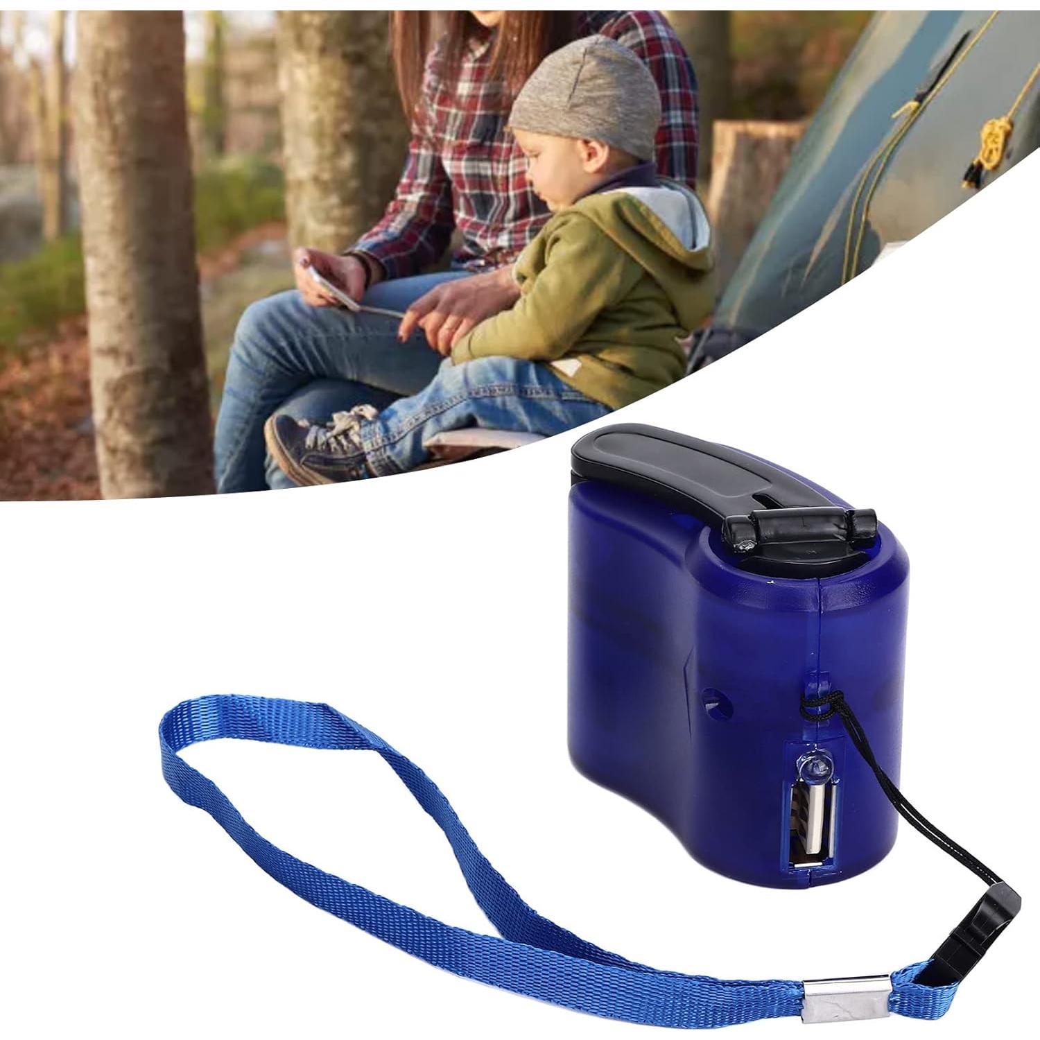 Cargador Manual USB de Manivela Genérico Azul - Emergencia