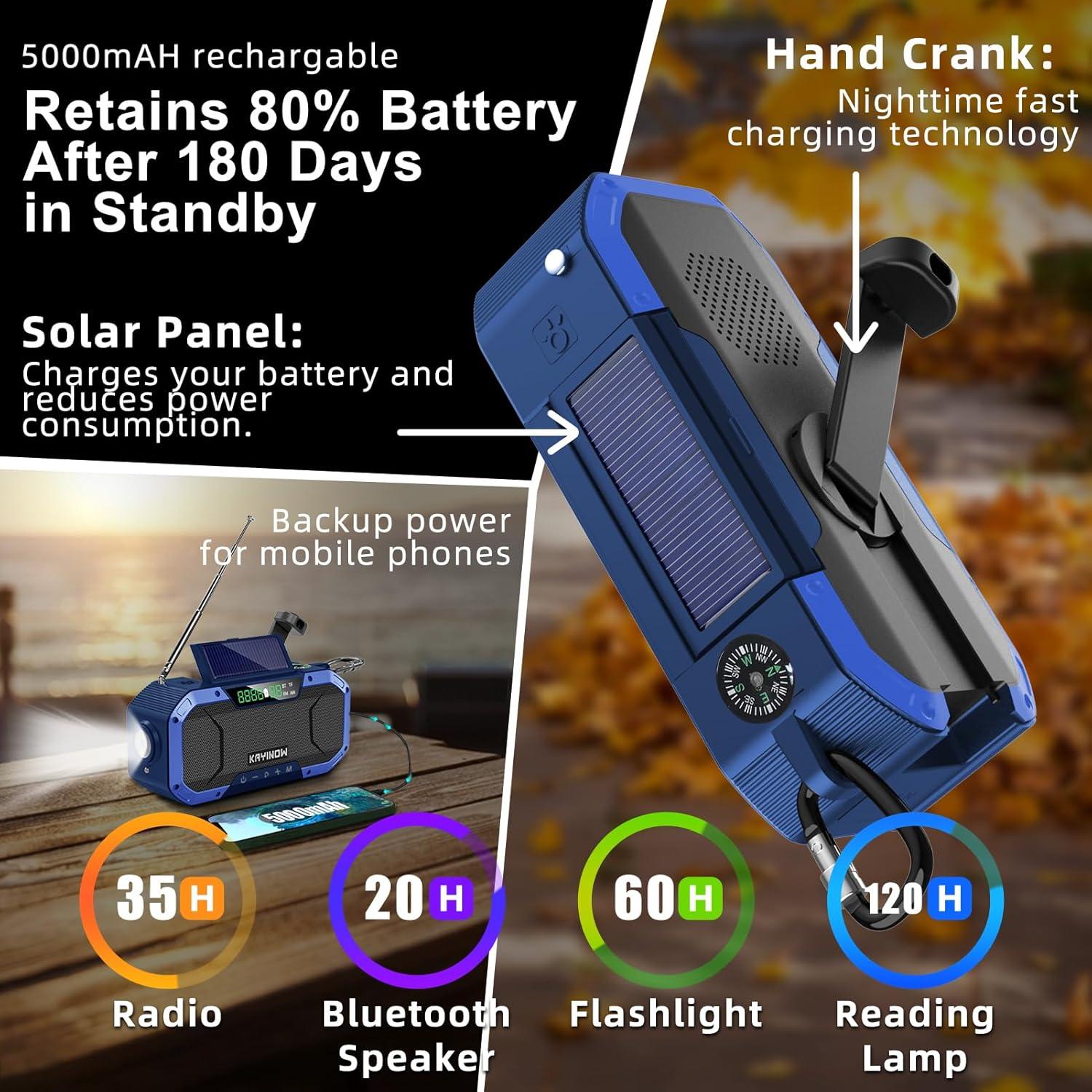 Radio Meteorológica KAYINOW DF-580 Portátil Bluetooth 5000mAh