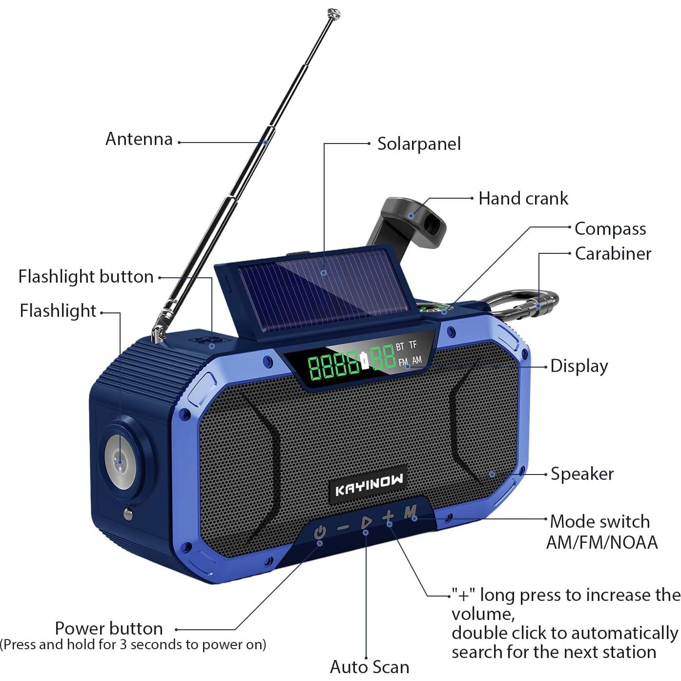 Radio Meteorológica KAYINOW DF-580 Portátil Bluetooth 5000mAh