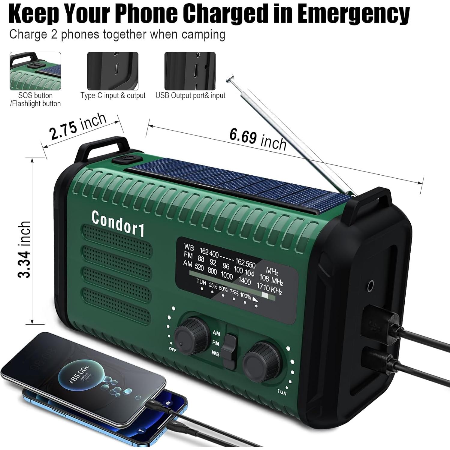 Radio Meteorológica de Emergencia Geartist Condor 1 20000mAh