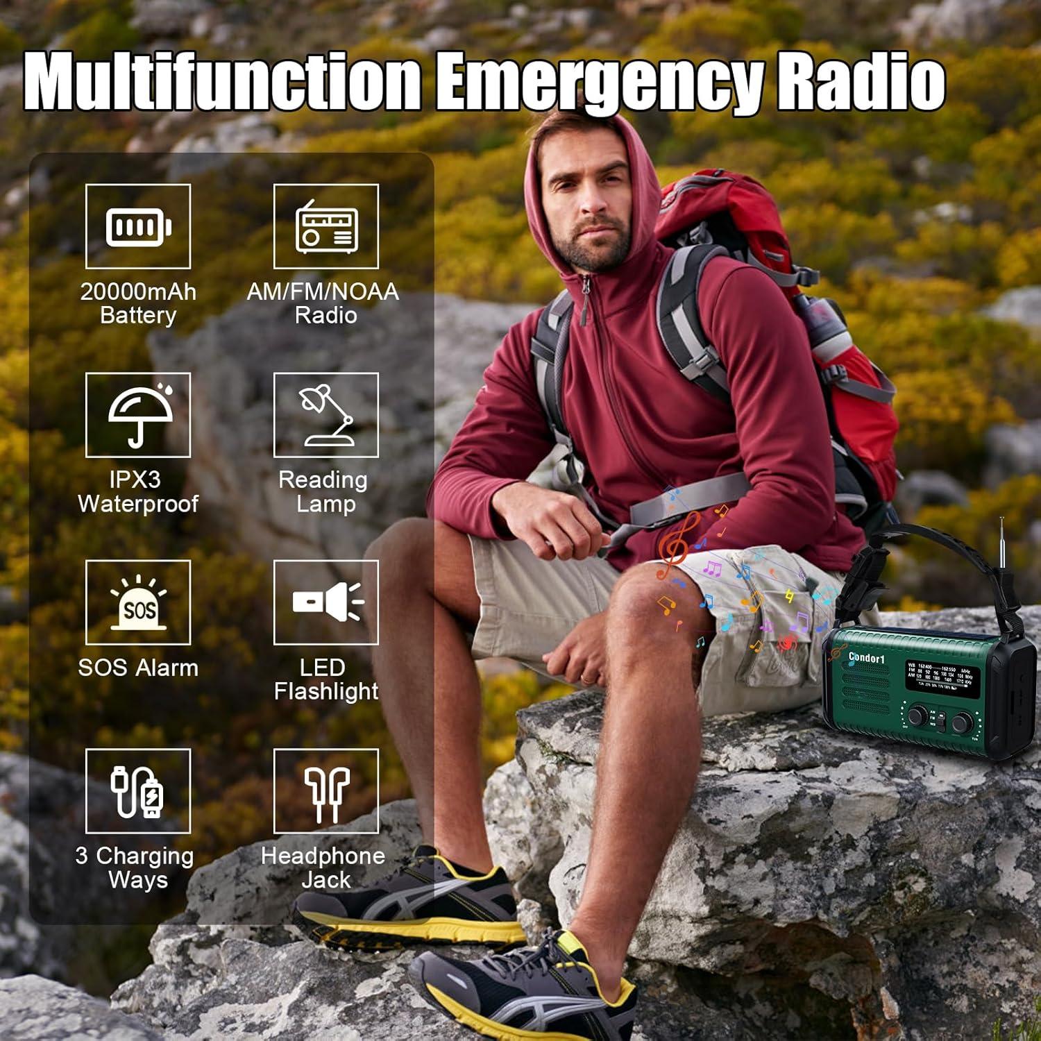Radio Meteorológica de Emergencia Geartist Condor 1 20000mAh