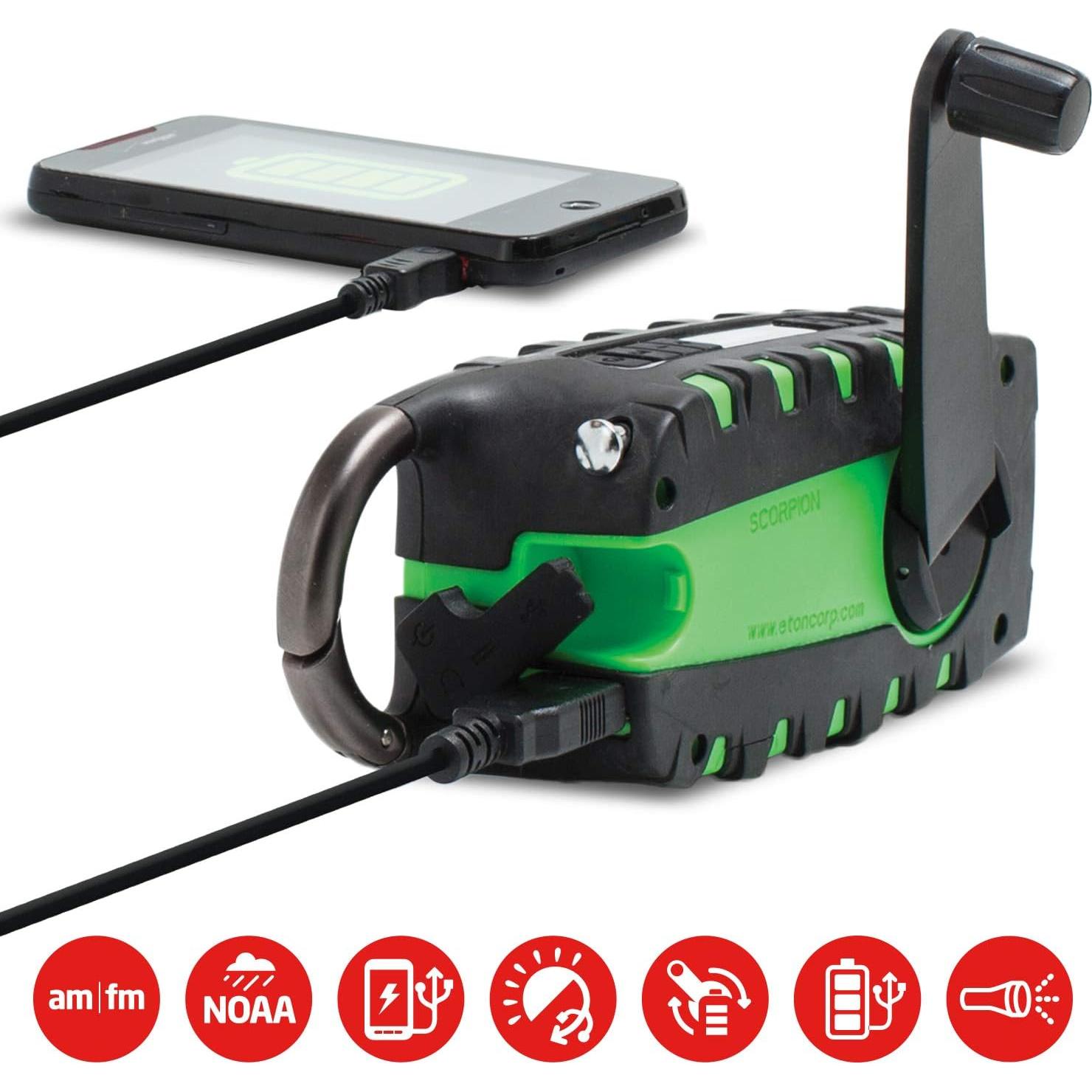 Radio de Emergencia Eton Scorpion II con Linterna LED y Cargador Solar