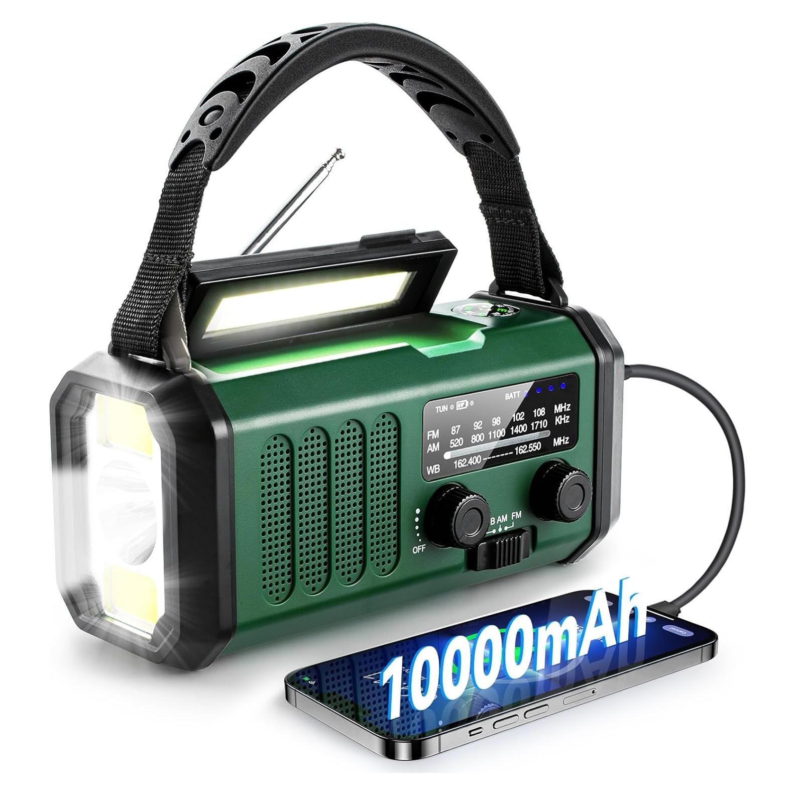 Radio Meteorológica de Emergencia TFTDOUP 10000mAh Solar