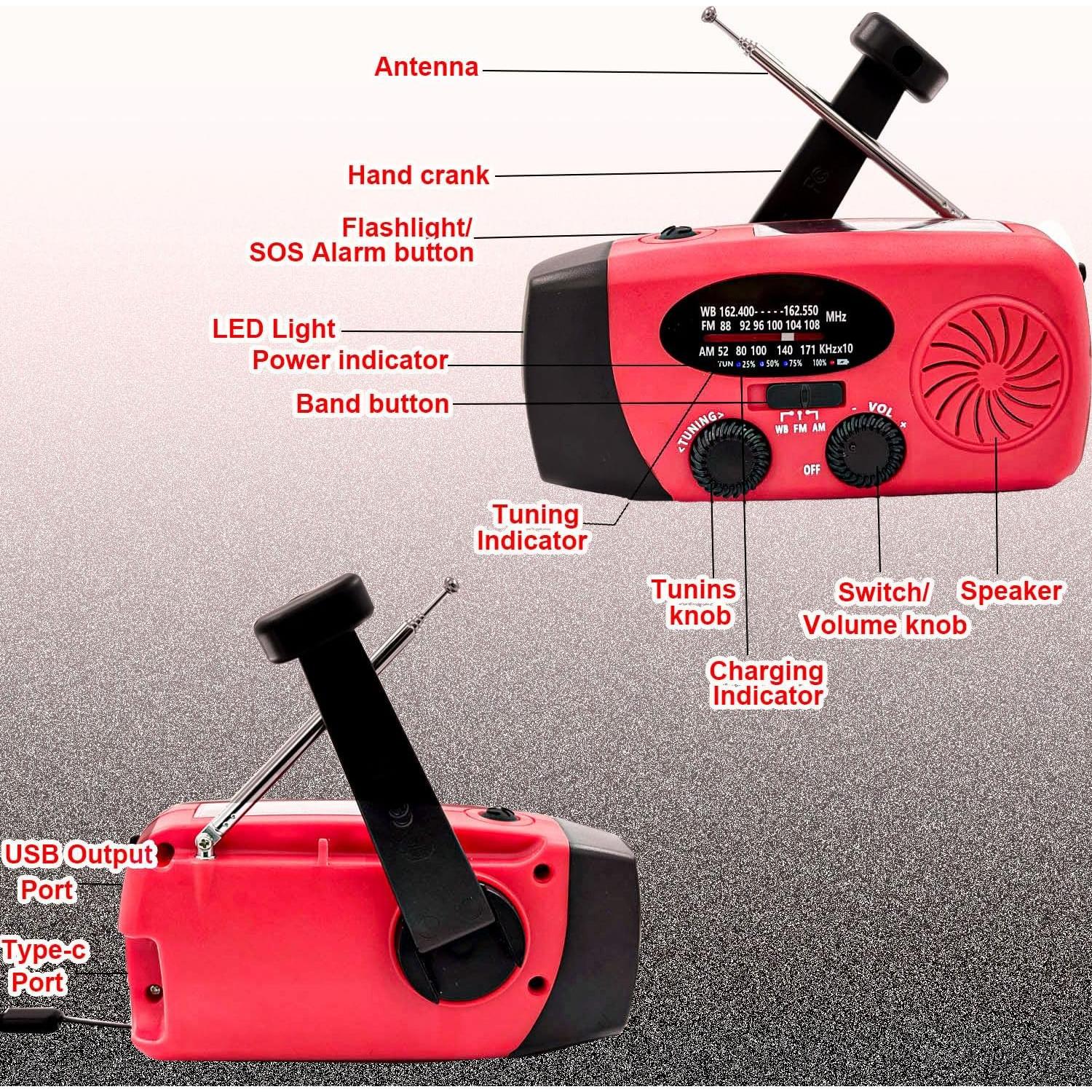 Panel Solar de Emergencia Rumenglai 2000mAh Radio NOAA