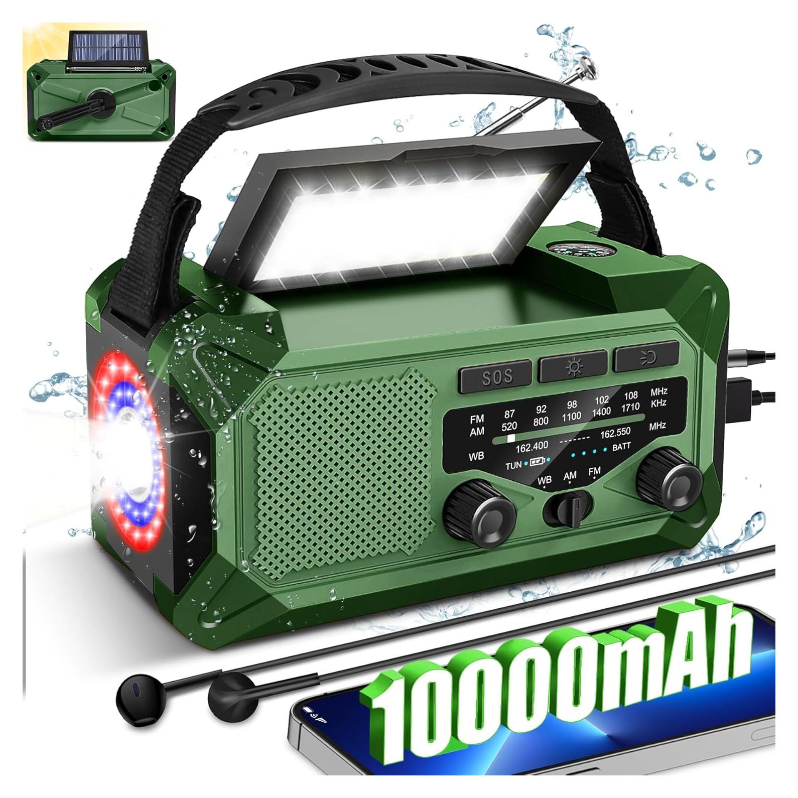 Radio Meteorológica de Emergencia GINESBE 10000mAh Solar Manivela